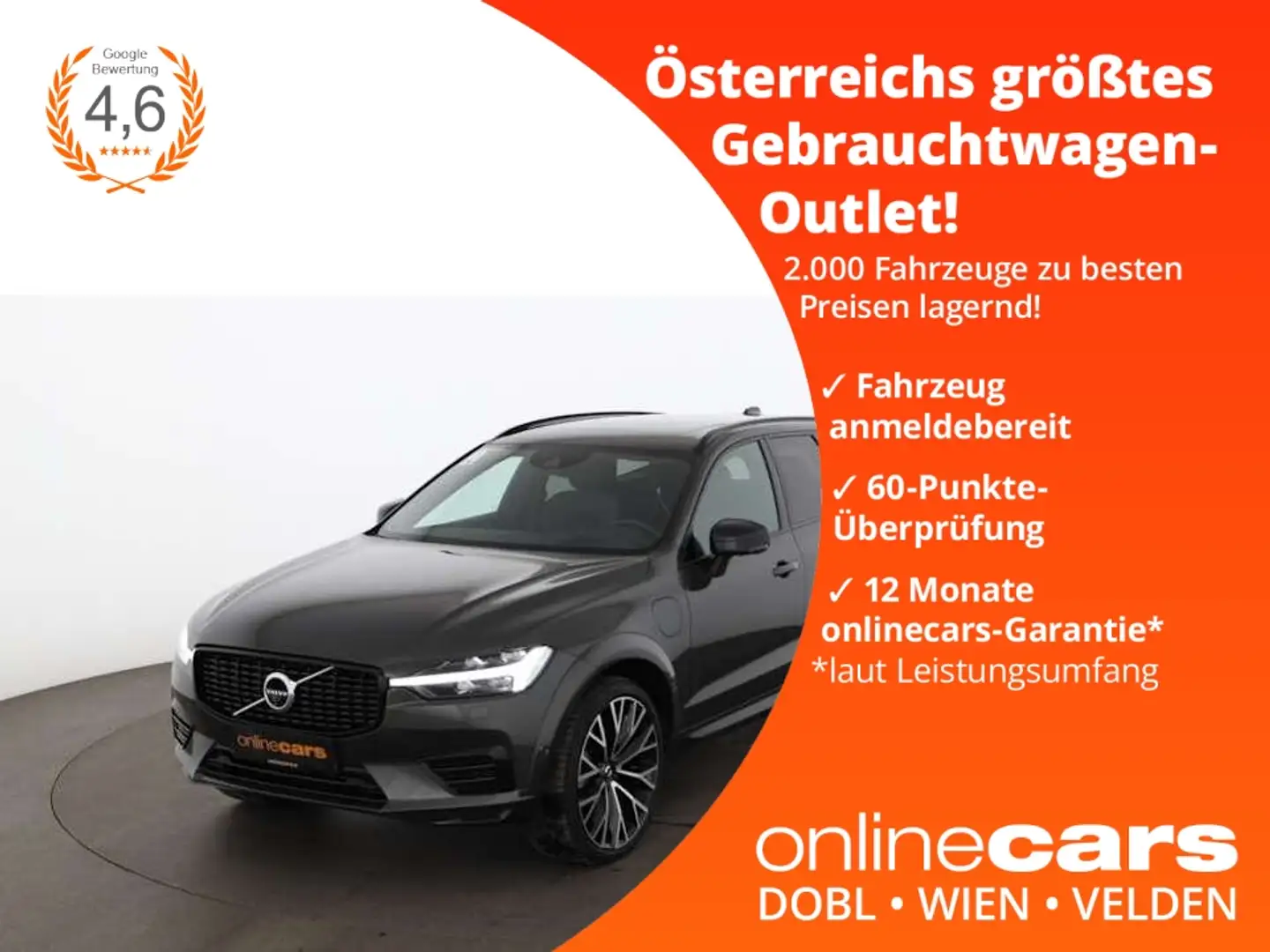Volvo XC60 T6 PHEV R Design AWD Aut LED 360-CAM SKY AHK Grau - 1