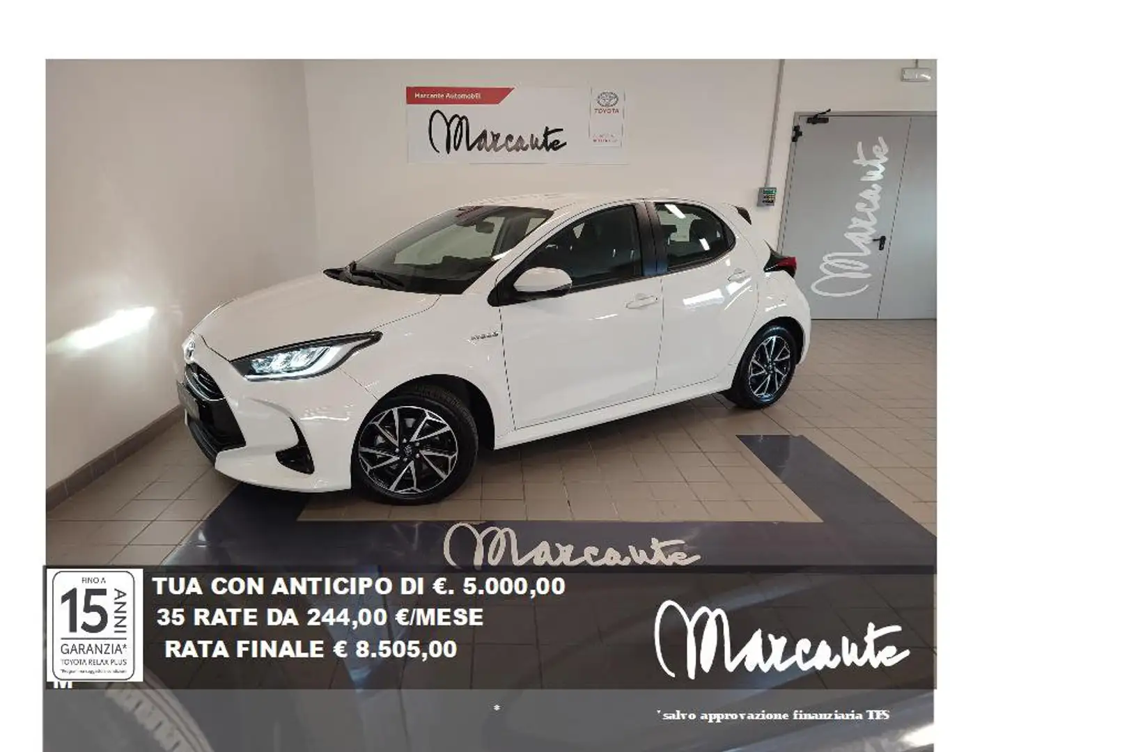 Toyota Yaris 1.5 Hybrid 5 porte Trend Bianco - 1