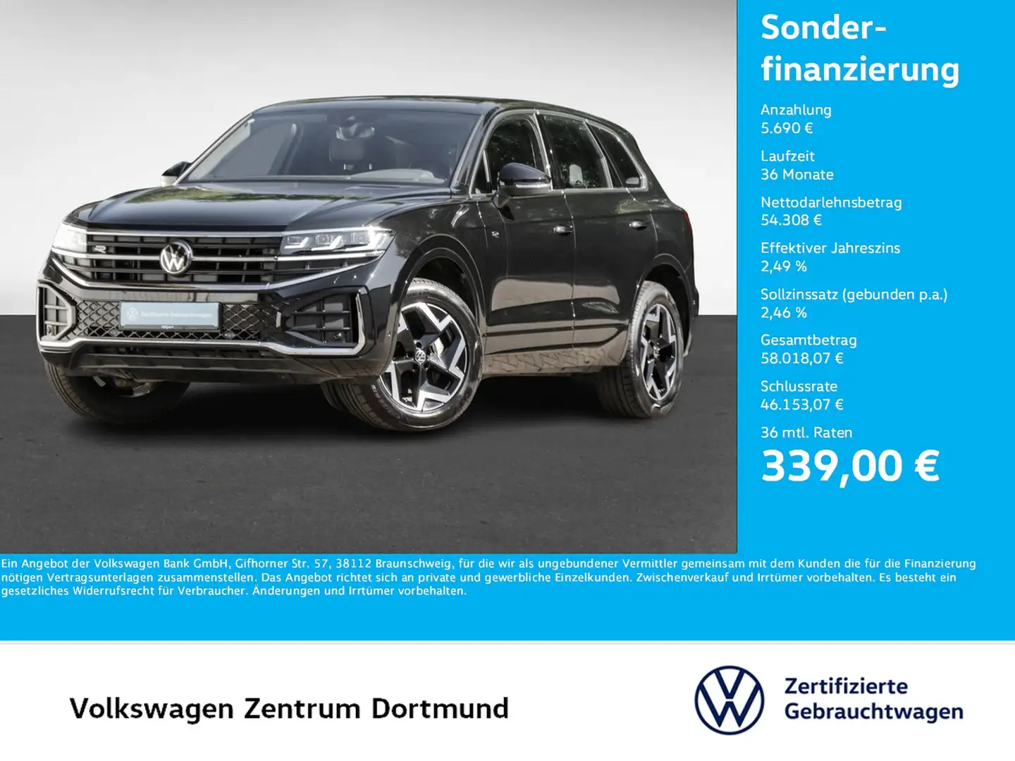 Volkswagen Touareg V6 R-LINE NEUES MODELL AHK CAM ACC LM19 Nero - 1