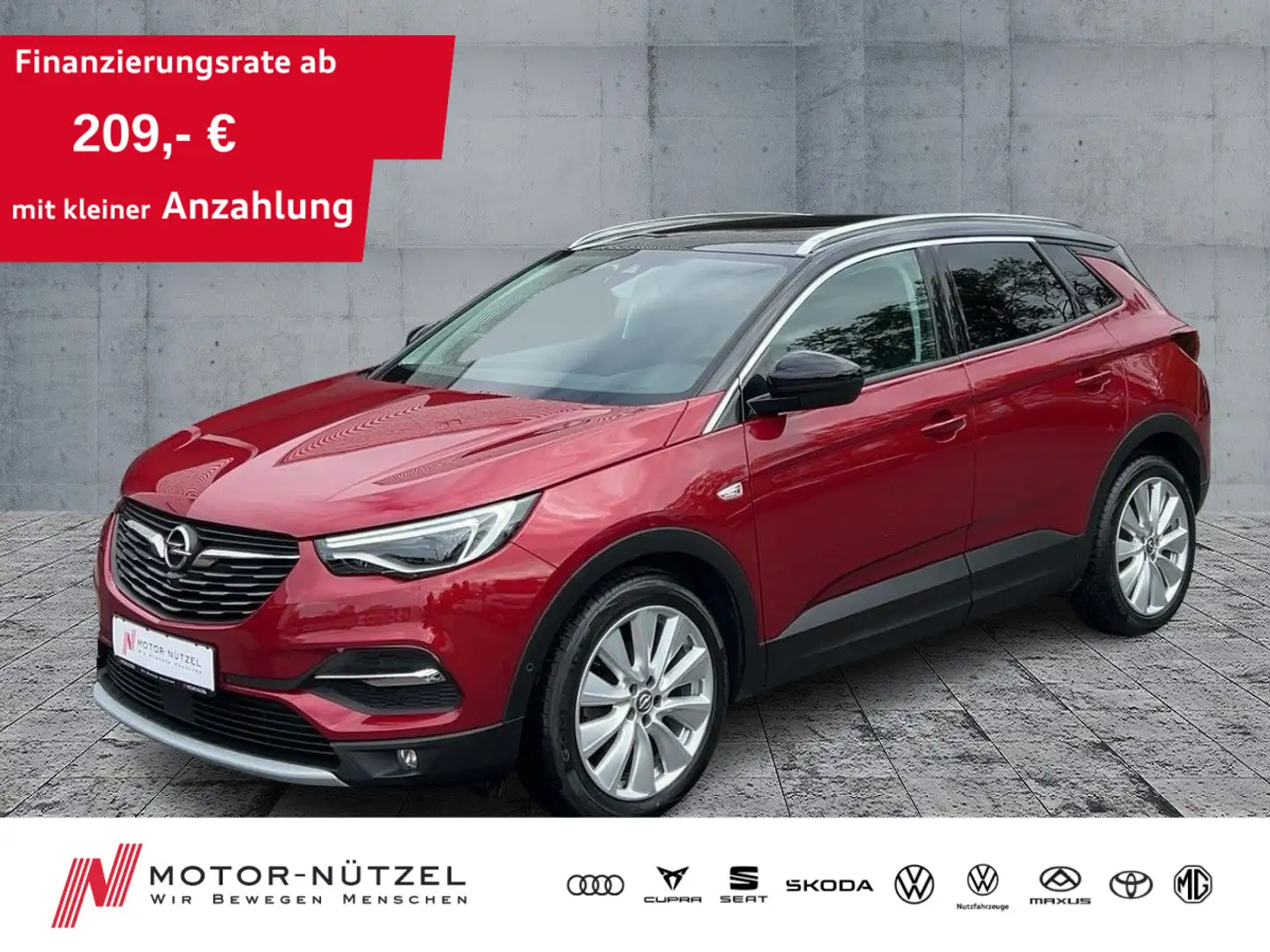 Opel Grandland X 1.2T ULTIMATE Bi-LED+NAV+SHZ+RFK+DAB Rouge - 1