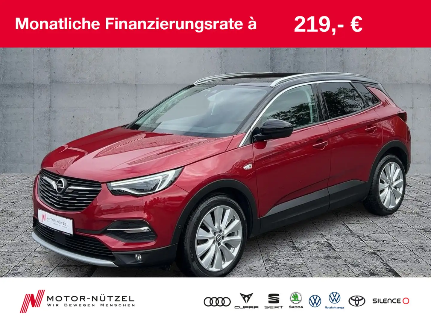 Opel Grandland X 1.2T ULTIMATE Bi-LED+NAV+SHZ+RFK+DAB Rood - 1