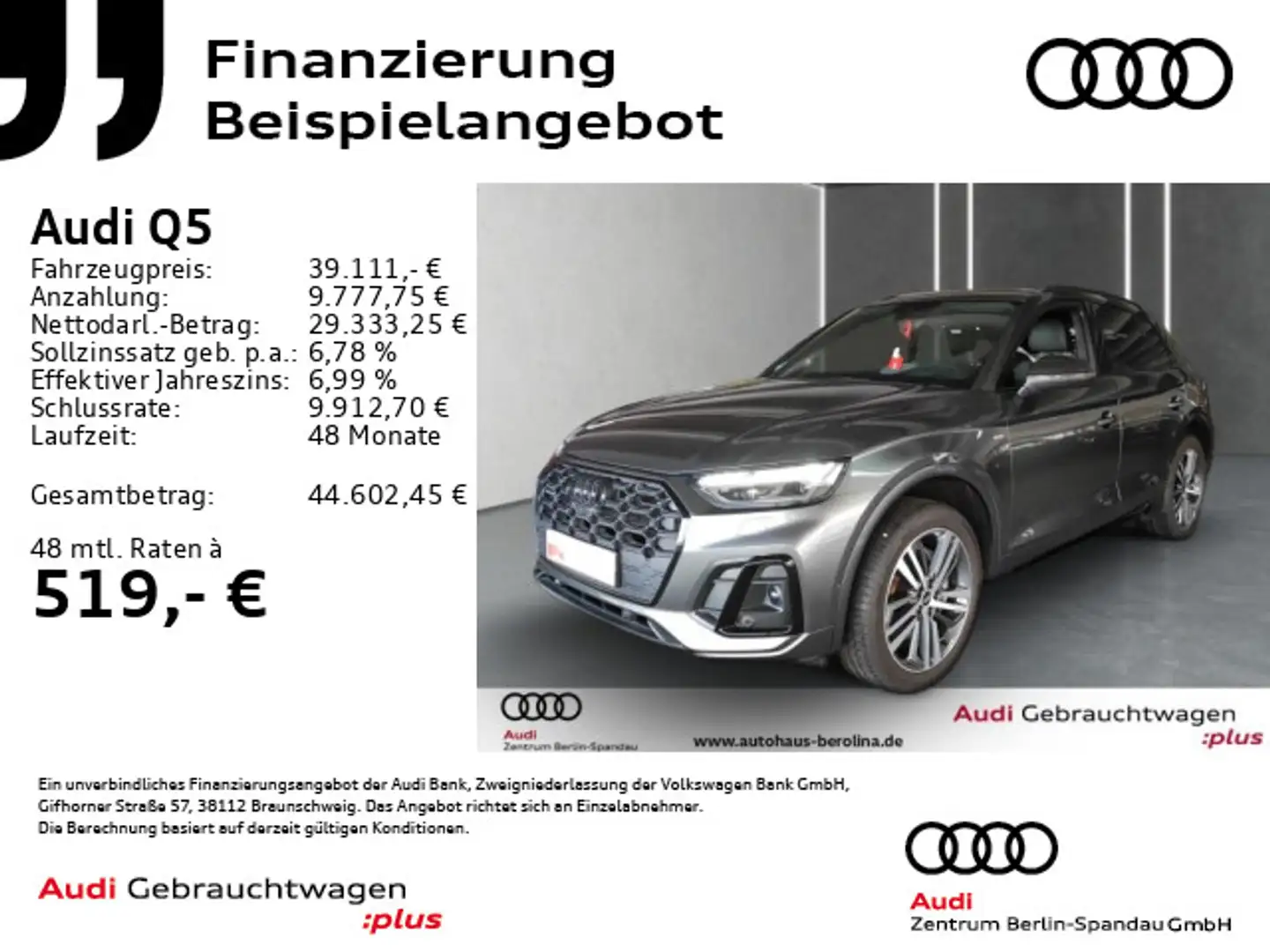 Audi Q5 50 TFSI e qu. S line S tronic *MATRIX*HuD* Grau - 1