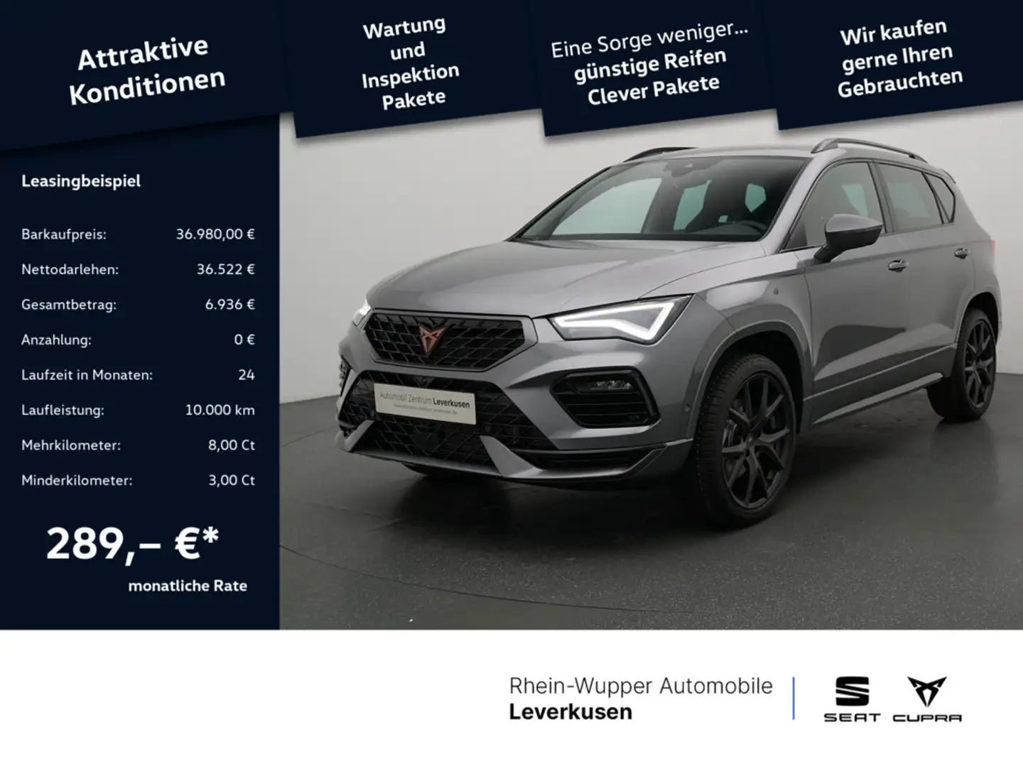 CUPRA Ateca 1.5 TSI DSG SHZ NAVI AHK ACC LED 360° Zwart - 1