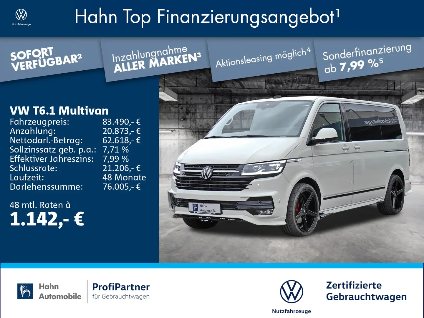 Volkswagen T6.1 Multivan Highline 2,0TDI 169KW ABT POWER Grau - 2