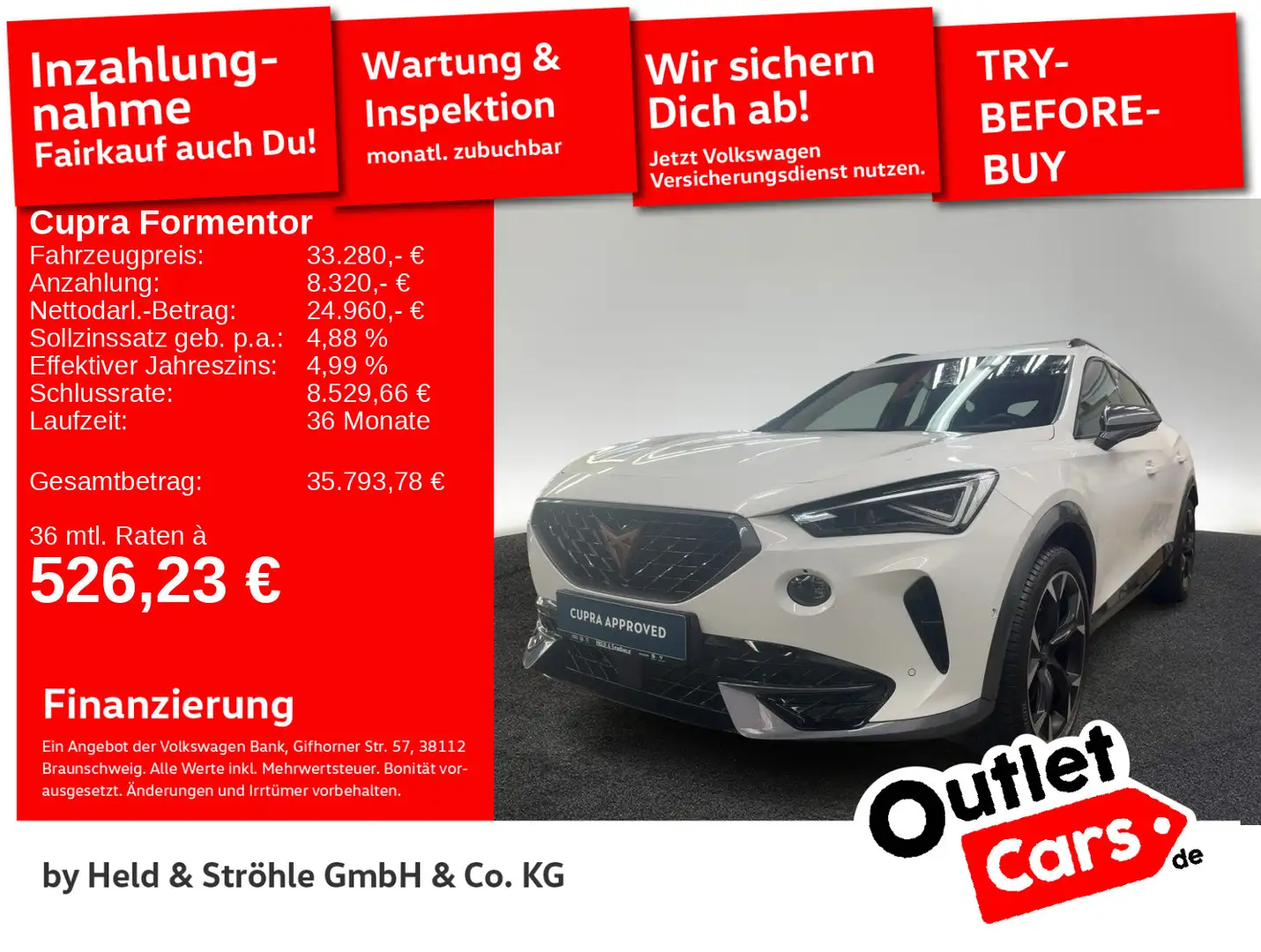 CUPRA Formentor VZ 2.0 TSI DSG 4Drive AHK MATRIX NAV Weiß - 1