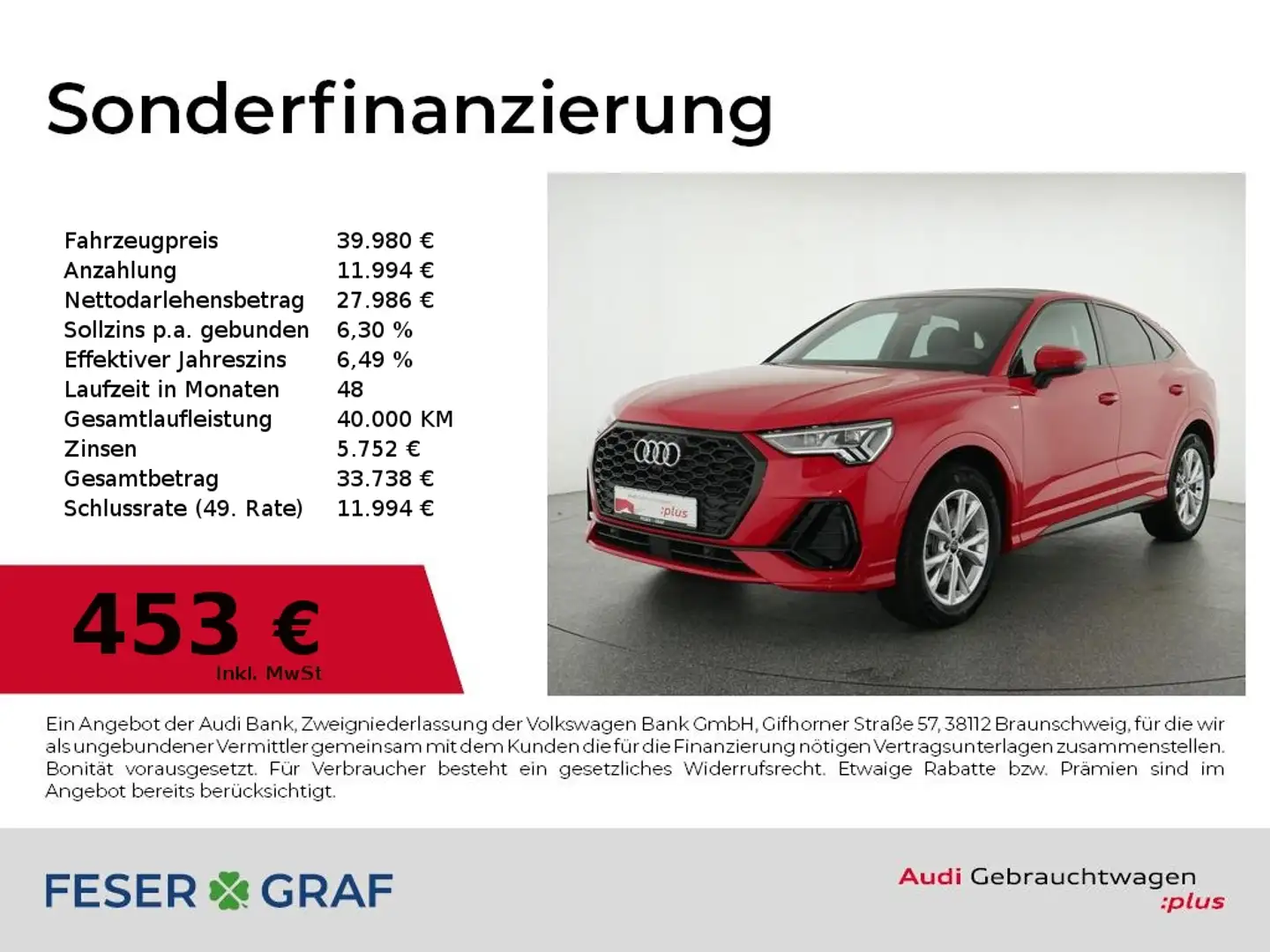 Audi Q3 Sportback 40 TFSI qu S Line Int Pano,Matrix,Navi,L Rot - 1