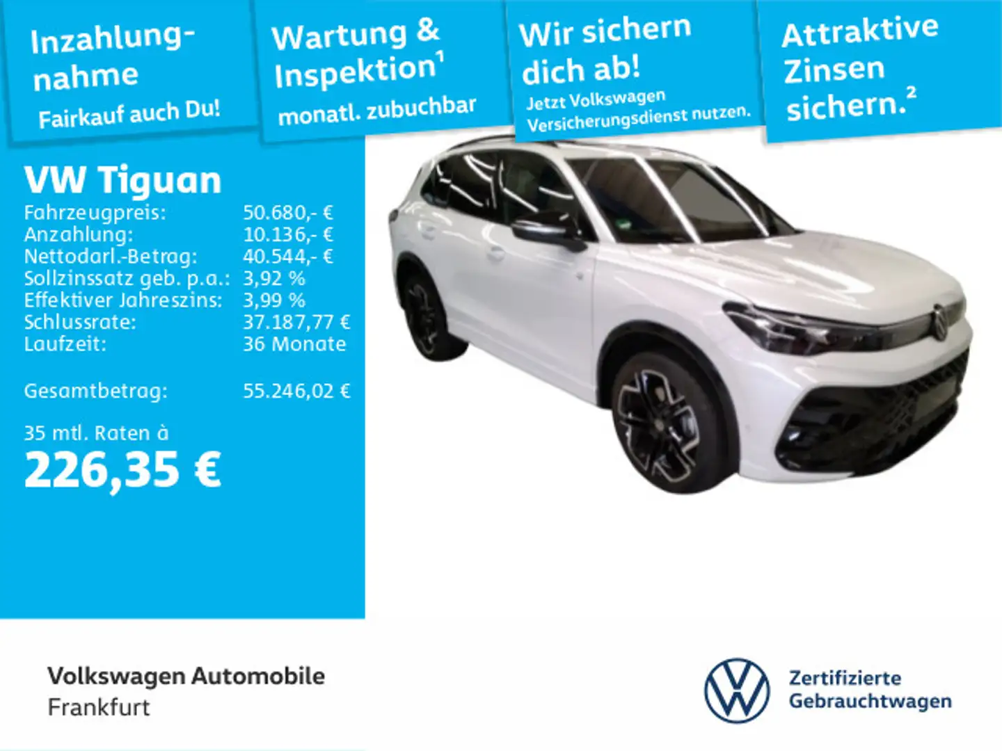 Volkswagen Tiguan 2.0 TSI DSG R-Line 4Motion Navi AHK IQ.LI Blanc - 1