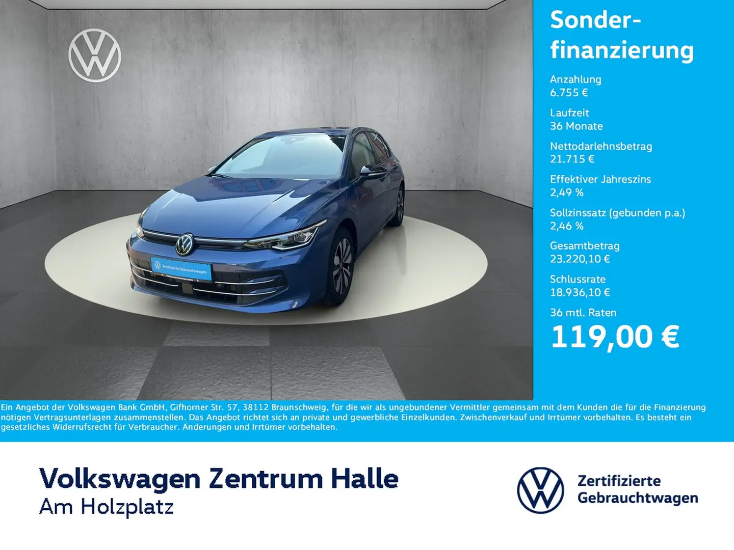 Volkswagen Golf VIII 1.5 eTSI OPF Goal DSG Blau - 1