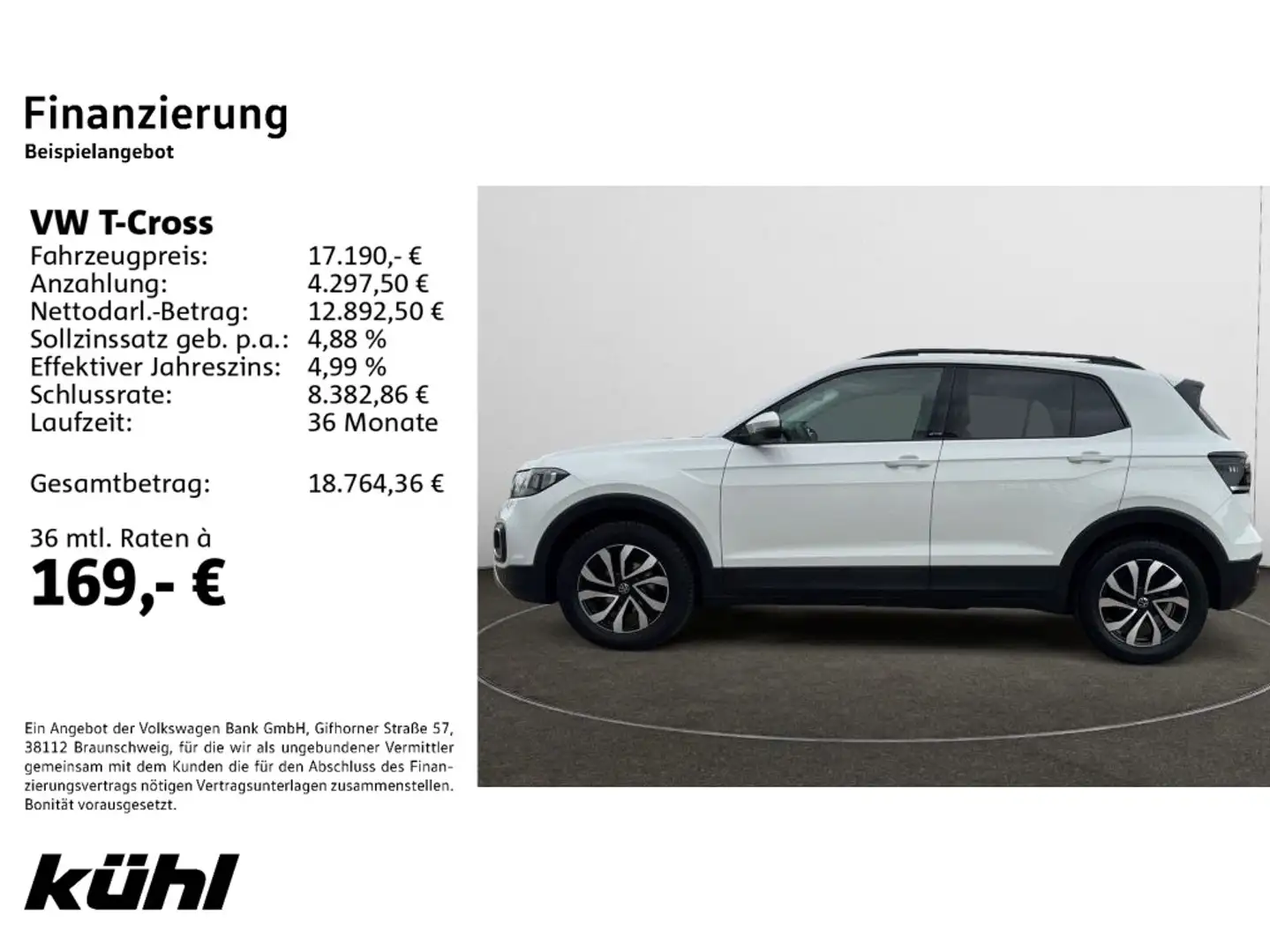 Volkswagen T-Cross 1.0 TSI DSG Active Navi,Kamera Weiß - 2