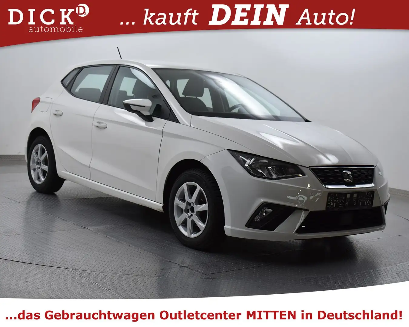 SEAT Ibiza 1.0 Style GEPFLEGT+CLIMATR+NAVI+PDC+TEMP+ Blanc - 1