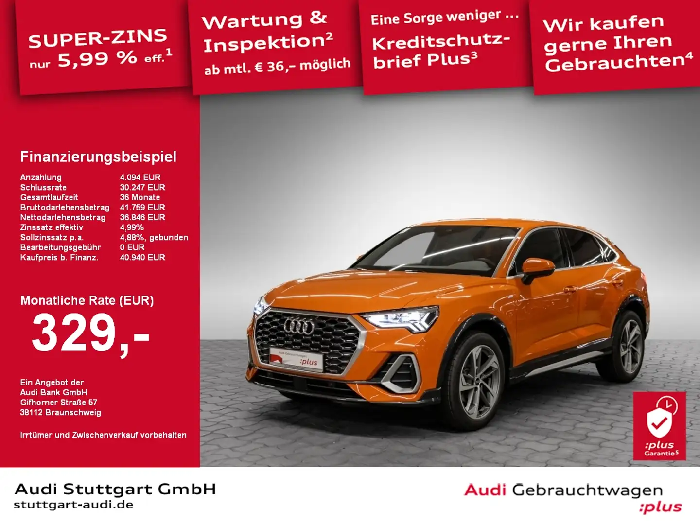 Audi Q3 Sportback S line 35 TFSI S tronic AHK SHZ VC Orange - 1