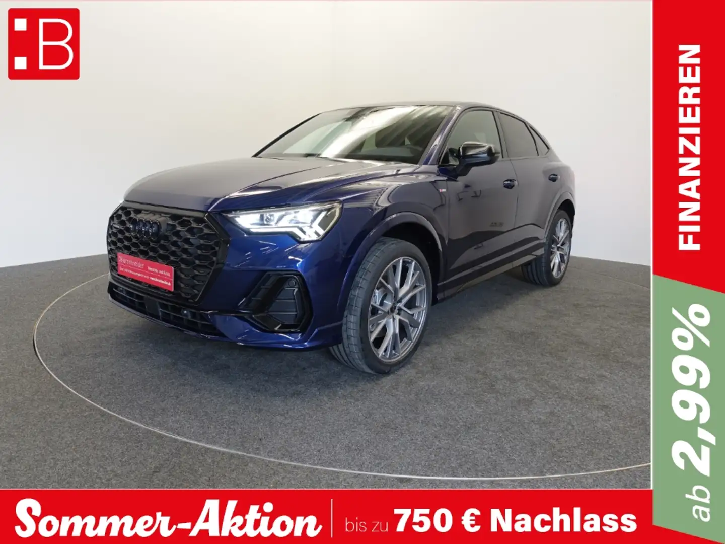 Audi Q3 Sportback 40 TFSI quattro S line PANO NAVI 360° KA Blau - 1