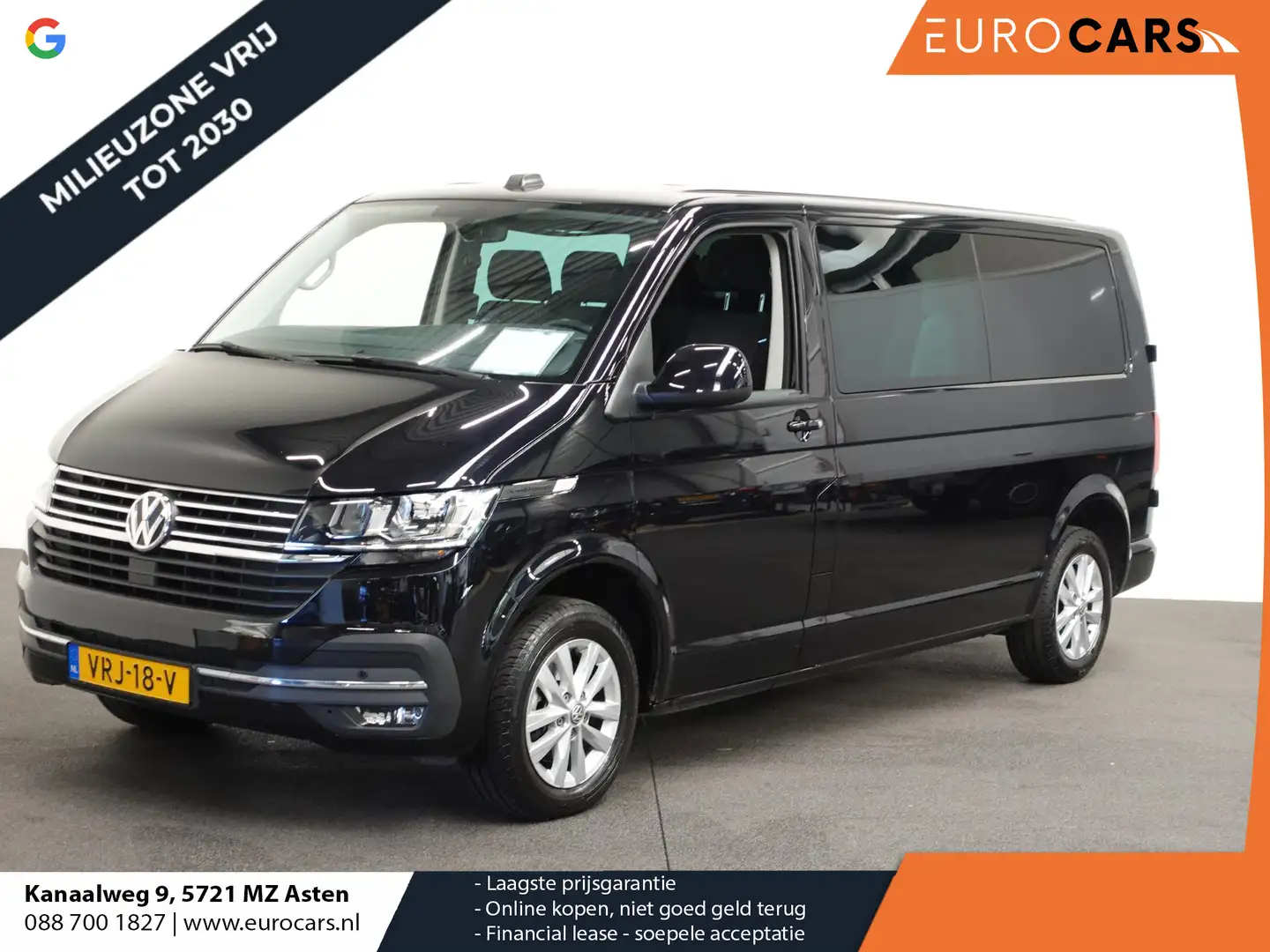 Volkswagen T6.1 Transporter 2.0 TDI L2 Dubbele Cabine Automaat Highline Airco Noir - 1