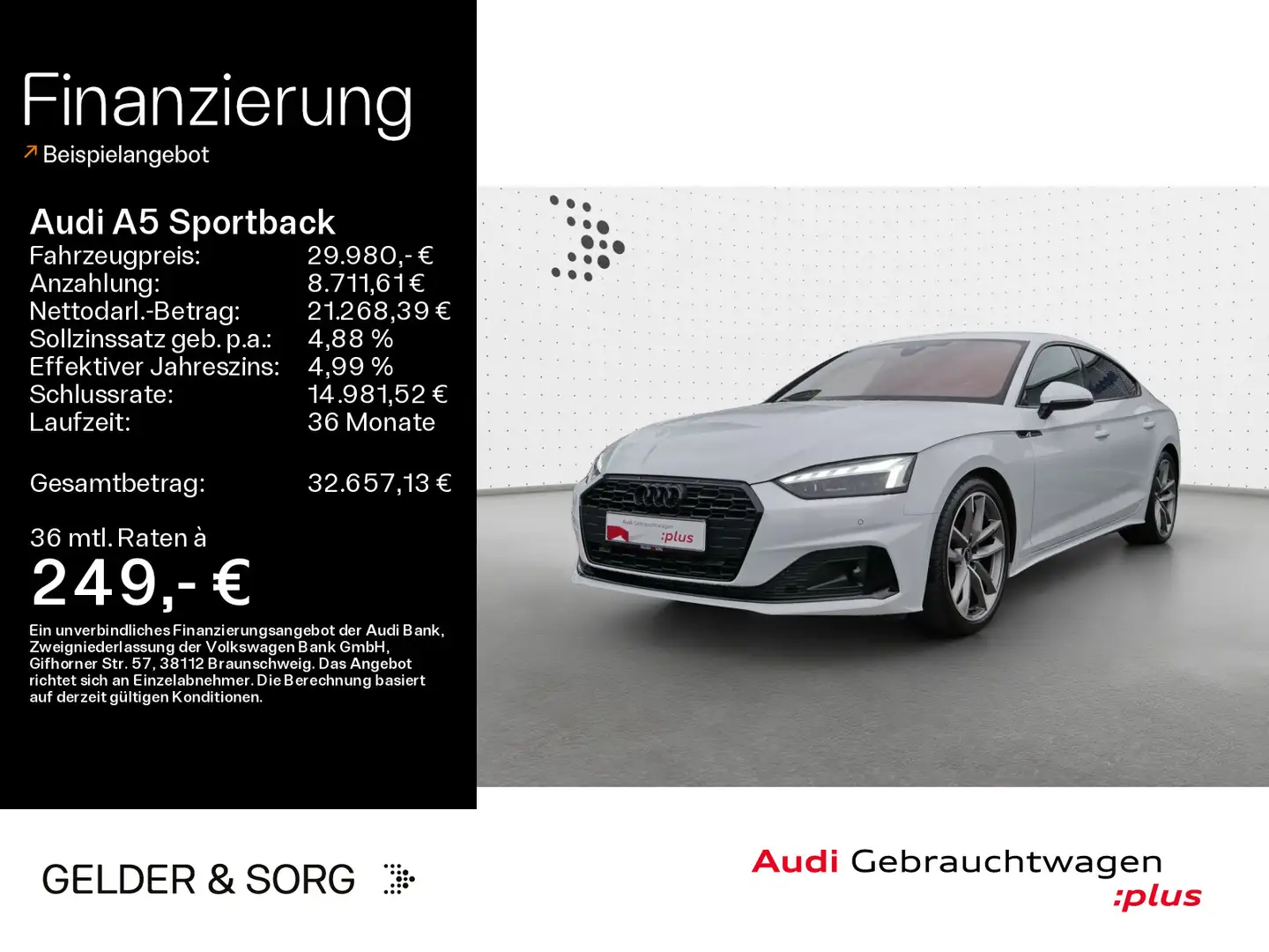 Audi A5 35 TFSI S line Matrix*RFK*Virtual Blanc - 1