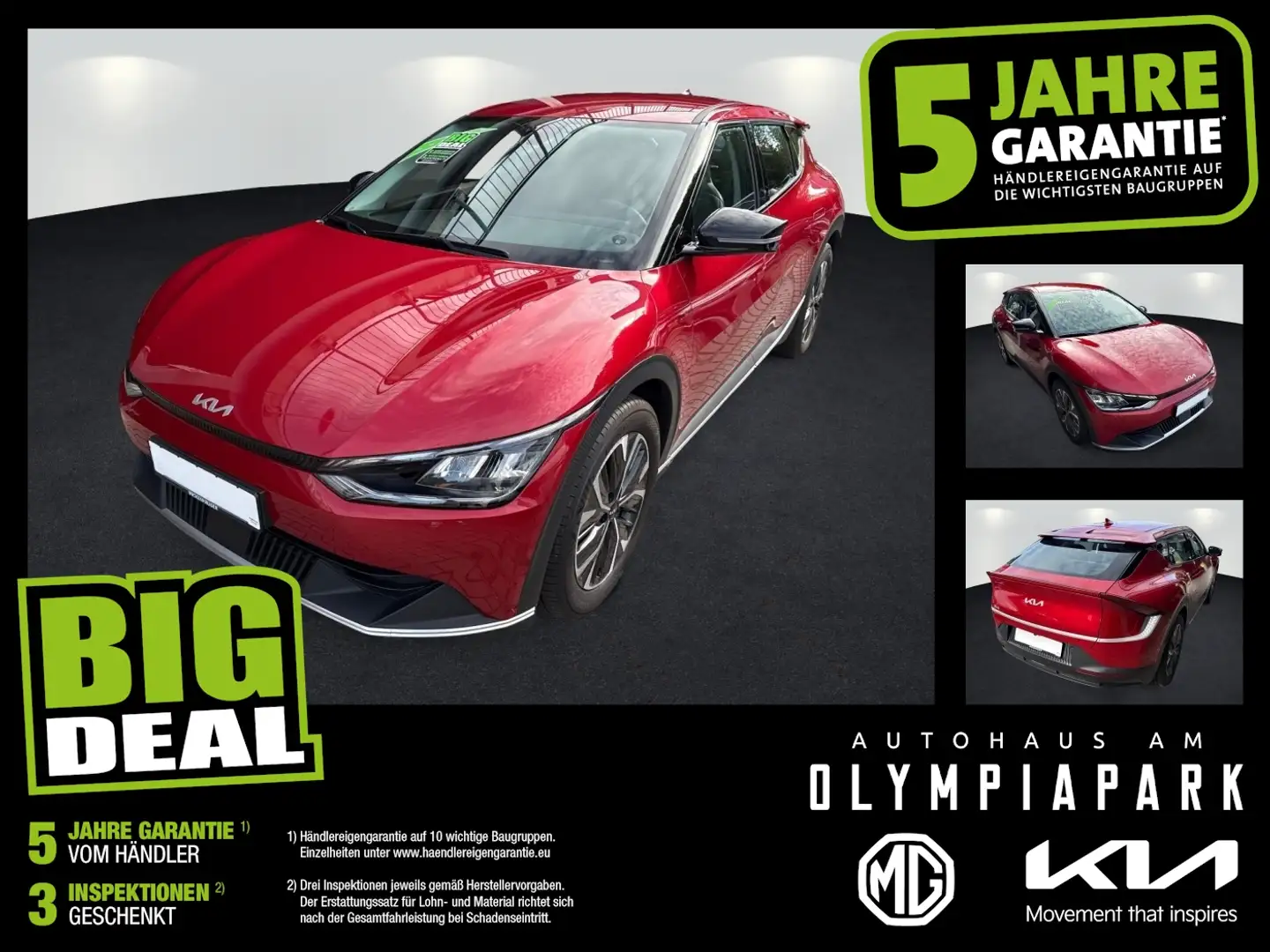 Kia EV6 KLIMAAUT.*LED*SITZ U. LENKHEIZ*LM-FELGEN* Rot - 1