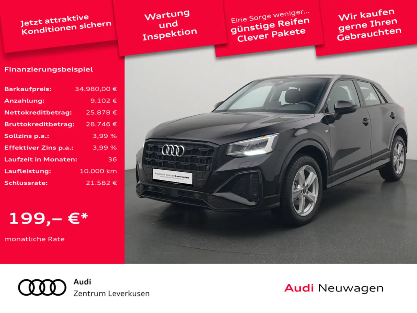 Audi Q2 TFSI S tronic S line LED VIR KAM CAR PLAY Schwarz - 1