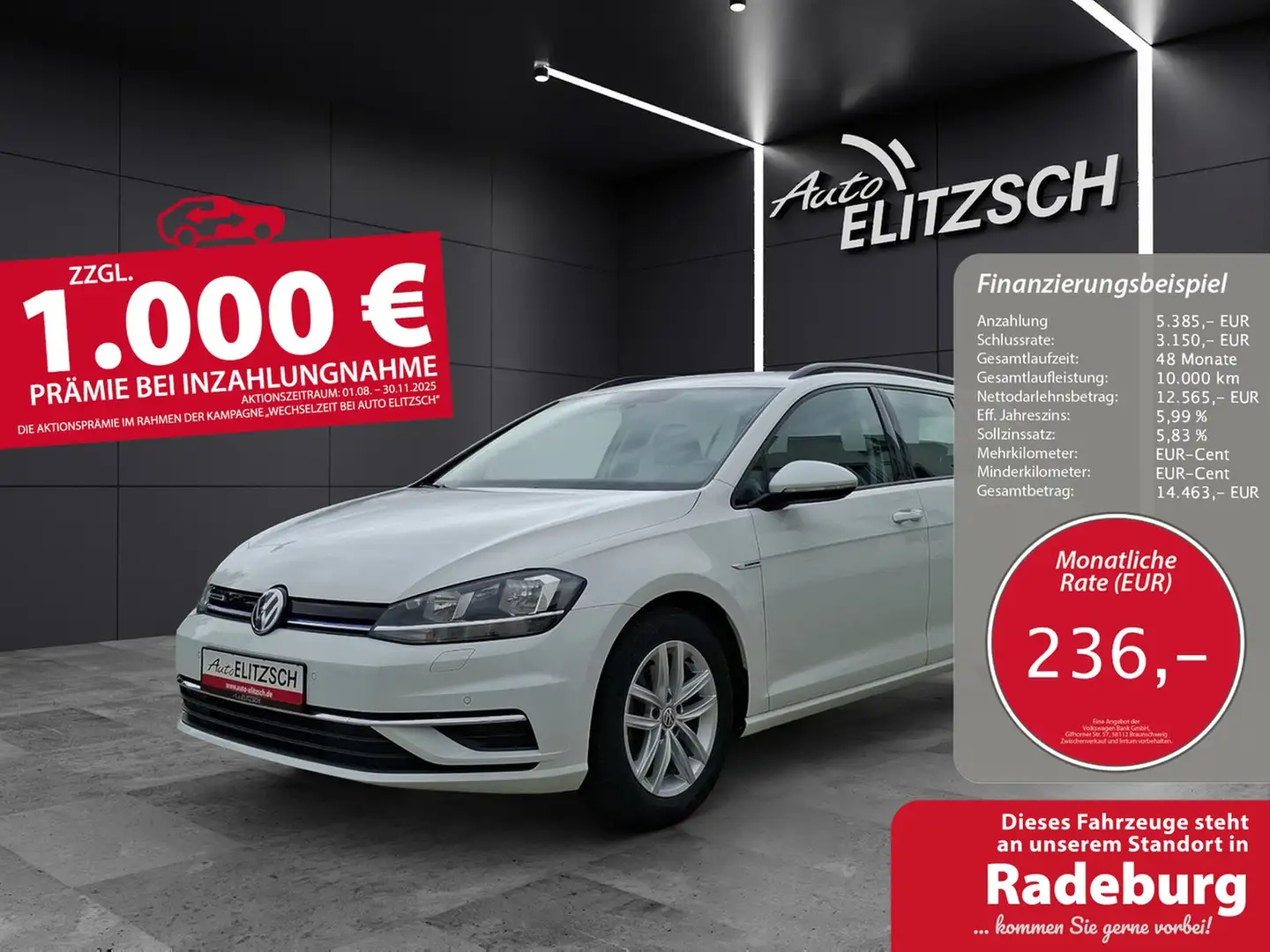 Volkswagen Golf VII Variant TSI Comfortline Navi ACC RFK SH LM Weiß - 1
