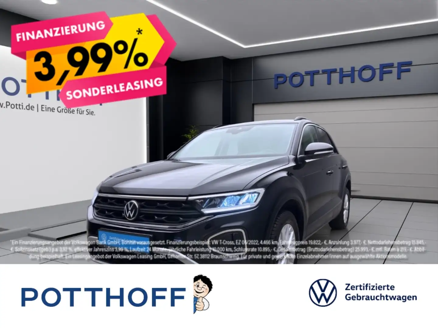 Volkswagen T-Roc 1.0 TSI LIFE NAVI KLIMA PDC SITZHZG Schwarz - 1