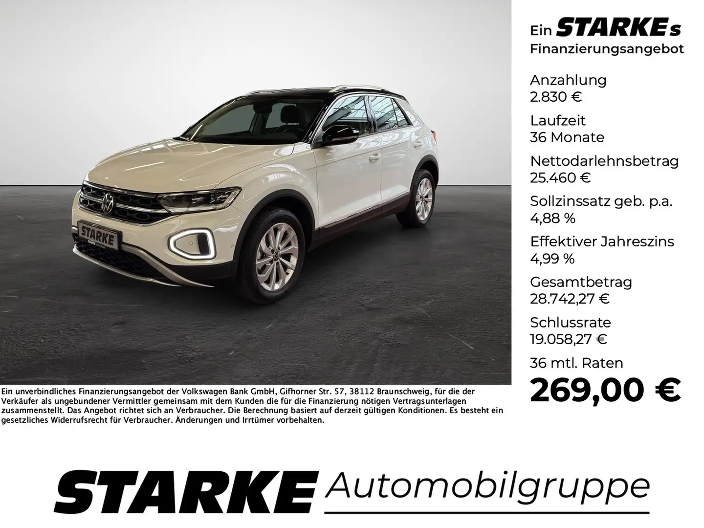 Volkswagen T-Roc 1.5 TSI DSG Style Weiß - 1