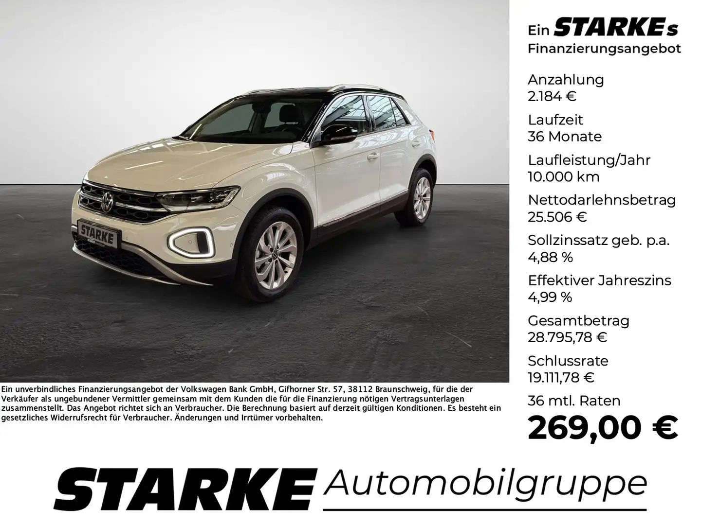 Volkswagen T-Roc 1.5 TSI DSG Style Weiß - 1