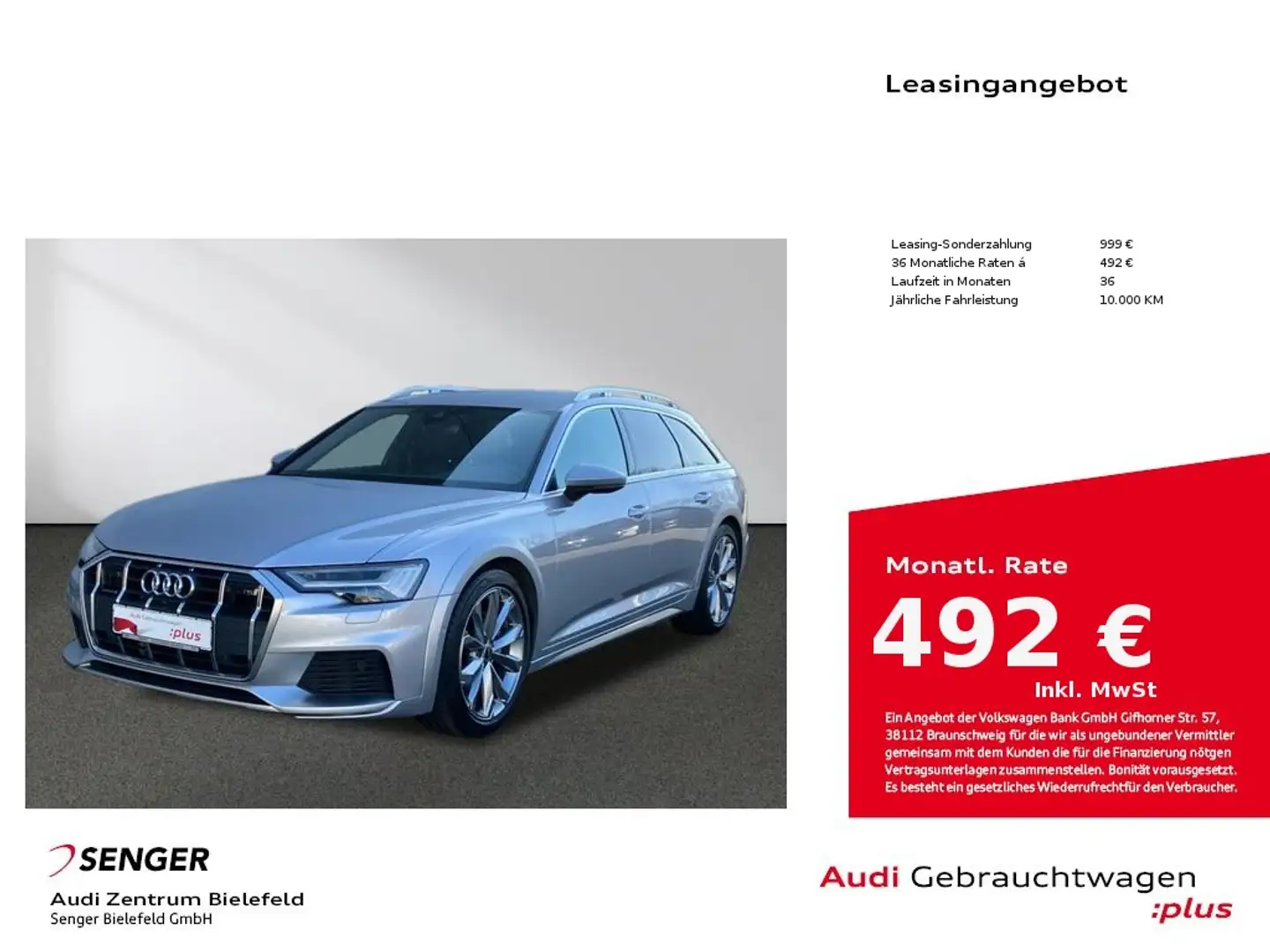 Audi A6 allroad quattro 40 TDI Sitzh. MMI Matrix AHK Zilver - 1