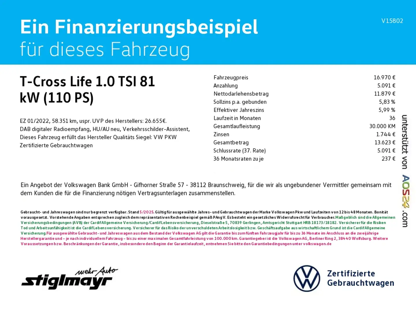 Volkswagen T-Cross Life 1.0 TSI APPS+NAVI+PDC+SITZHZG Blau - 2