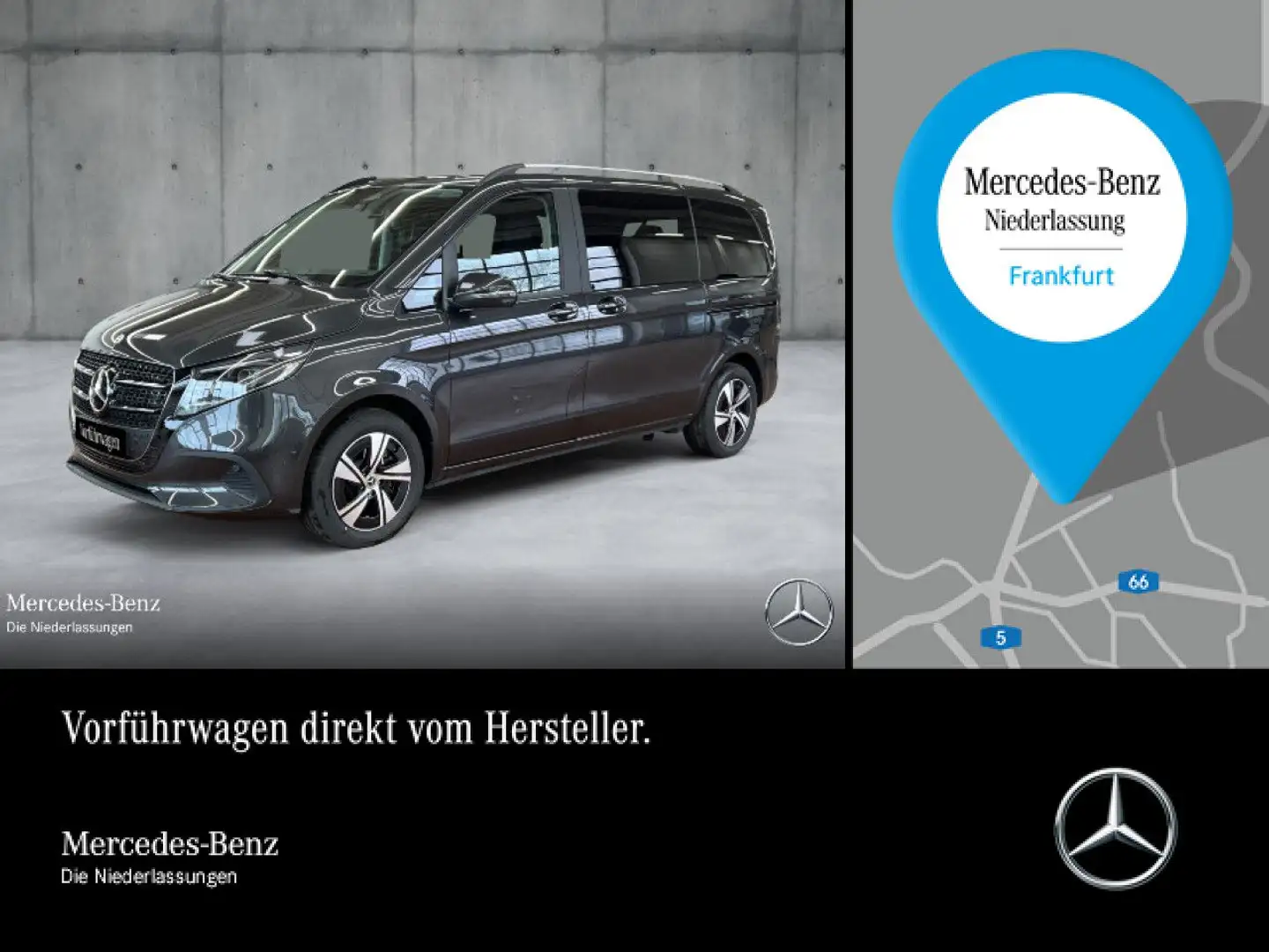 Mercedes-Benz V 250 d Kompakt STYLE+9G+Navi+DIS+e.Türen+Klima Grau - 1