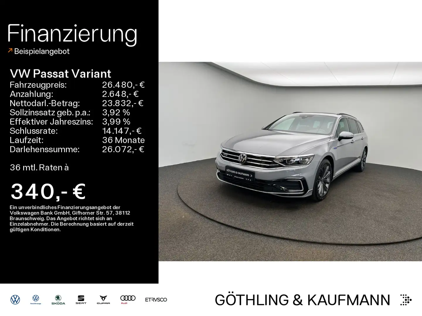 Volkswagen Passat Variant GTE  eHybrid 160kW*PANO*HUD*MATRI Grigio - 1