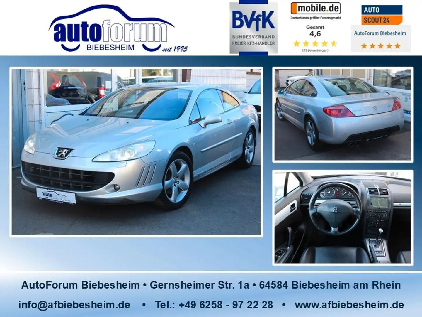 Peugeot 407 3.0 V6 Platinum Leder*Navi*Memory*JBL*Xenon Grau - 1
