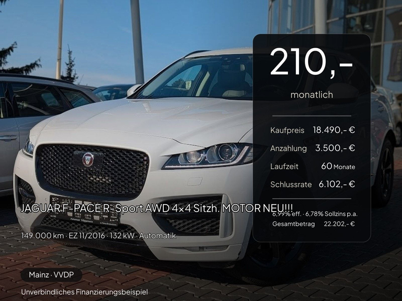 Jaguar F-Pace F-PACE R-Sport AWD 4x4 Sitzh. MOTOR NEU!!! — photo 2
