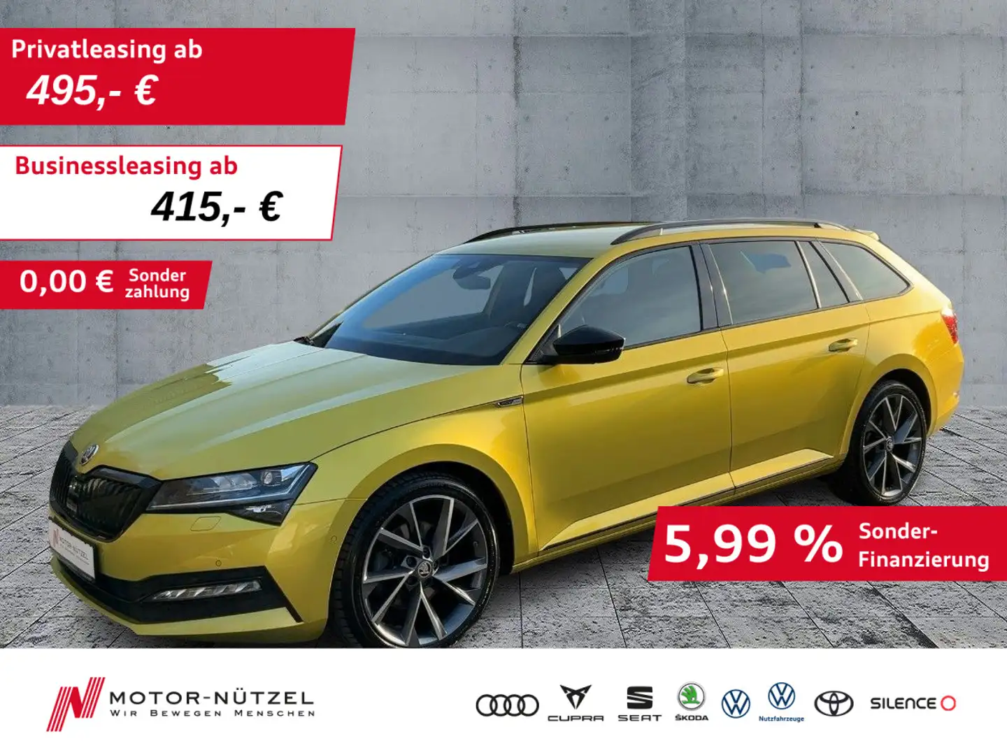Skoda Superb Combi 2.0 TDI 4x4 DSG SPORTLINE BEAM+AHK Gelb - 1