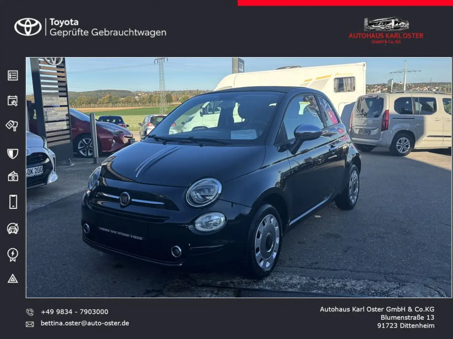 Fiat 500 C 1.2 8V Start&Stopp Pop-Star Schwarz - 1
