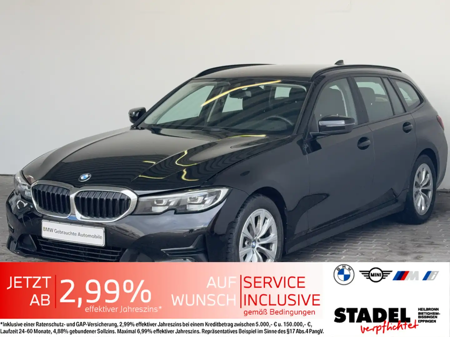 BMW 318 d Touring Advantage Navi.LED.PDCvohi.DAB Zwart - 1