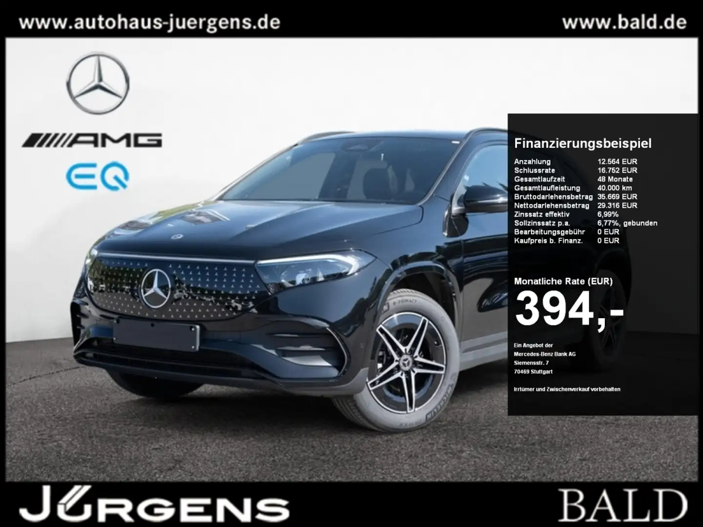 Mercedes-Benz EQA 300 4M AMG-Sport/LED/Cam/Pano/Night/Mopf/18" Noir - 1