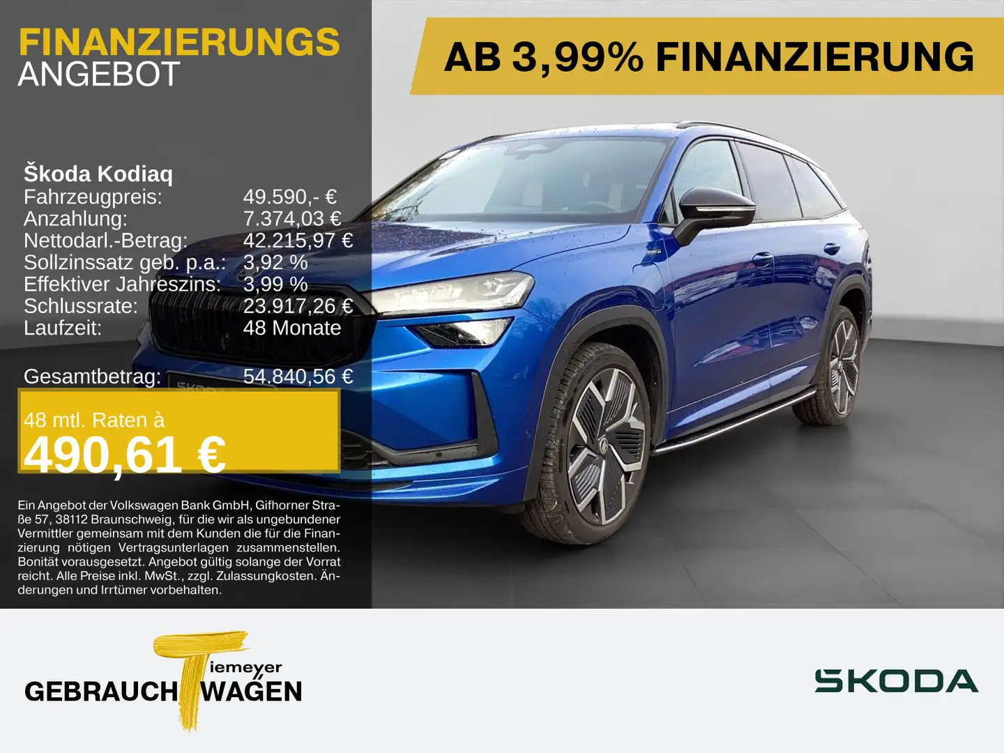 Skoda Kodiaq iV SPORTLINE LM20 PANO AHK ASSIST+ Blau - 1