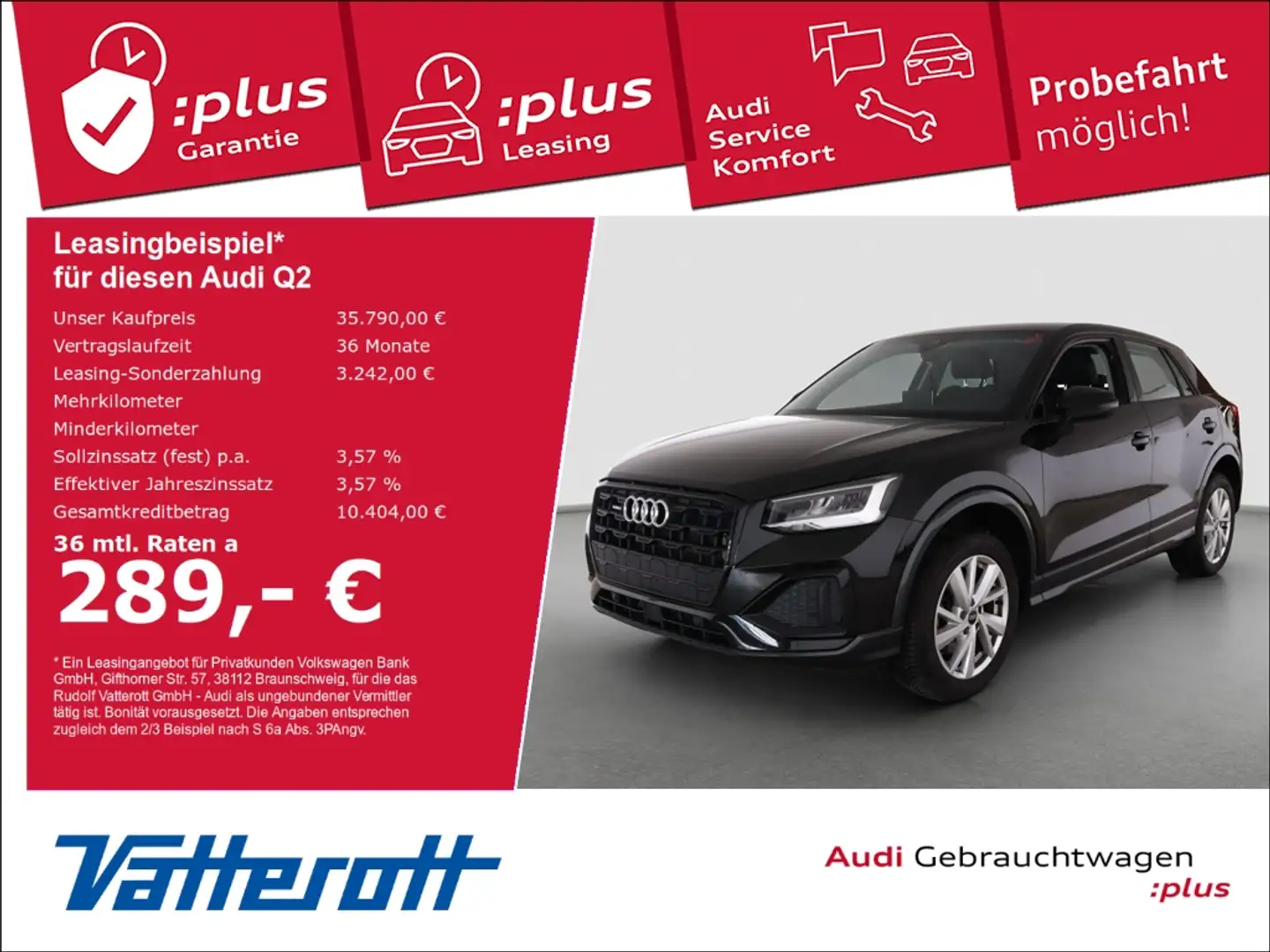 Audi Q2 40 TFSI quattro advanced Leder Navi ACC Schwarz - 1
