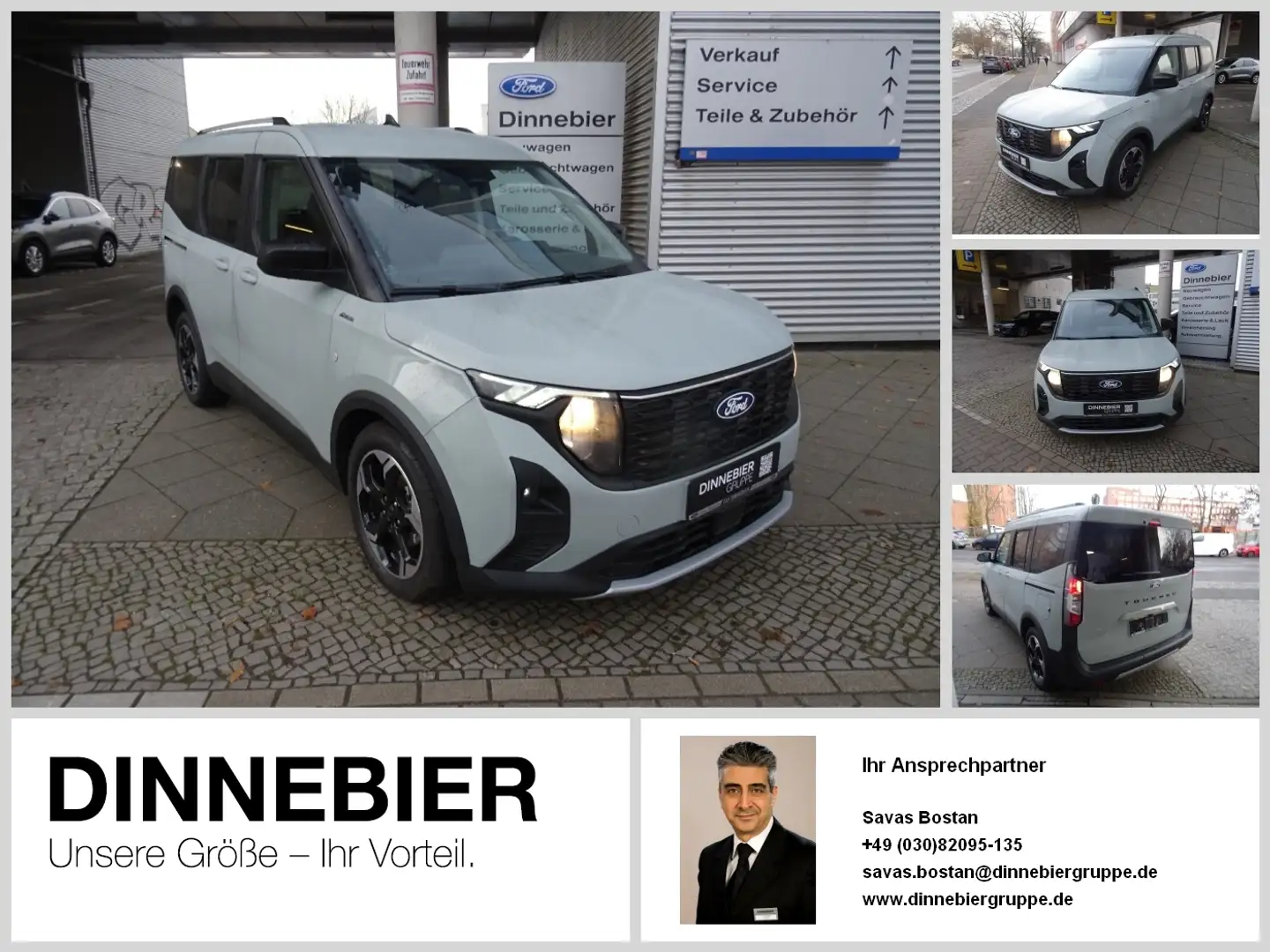 Ford Tourneo Courier Active 92 kW ACC CAM NAVI TWA LM Grau - 1