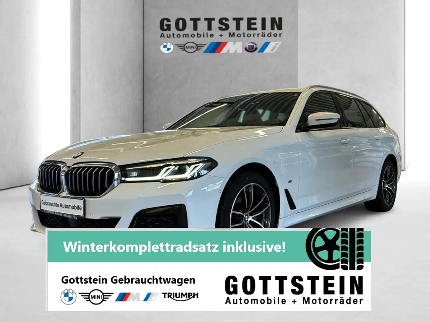 BMW 520 d Touring Aut. M Sportpaket Weiß - 1