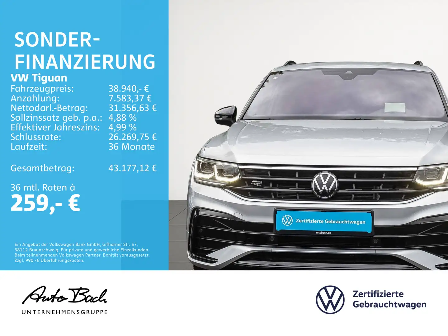 Volkswagen Tiguan 2.0 TDI DSG R-Line Black Style, Navi, LED Silber - 2