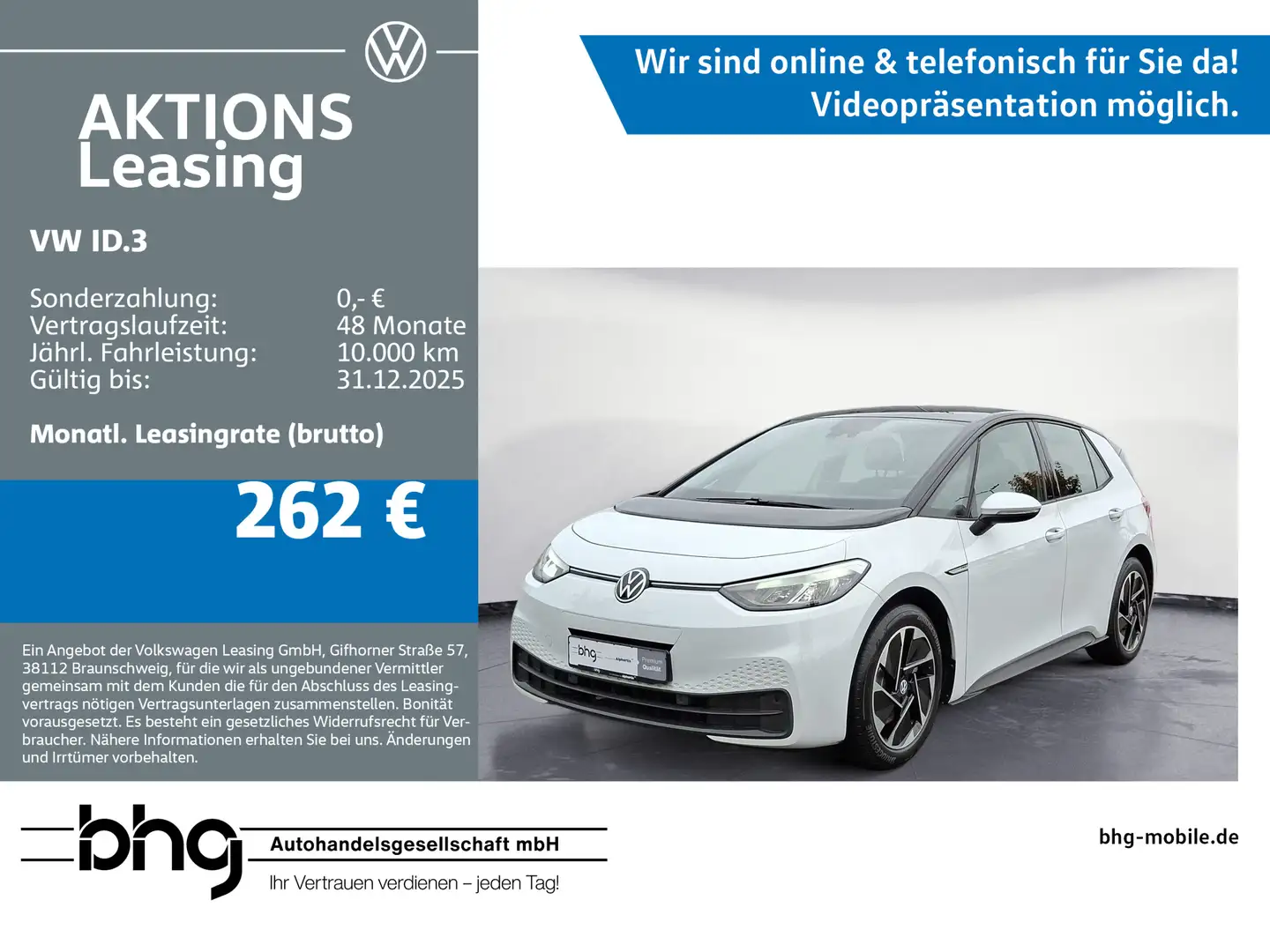 Volkswagen ID.3 Pro Life ACC Front-Lane-Assist LED Netzlade Weiß - 1