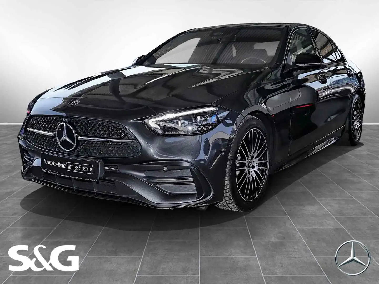 Mercedes-Benz C 300 d AMG PANORAMA+TOTWINKEL+BURMESTER+CARPLAY Grijs - 1