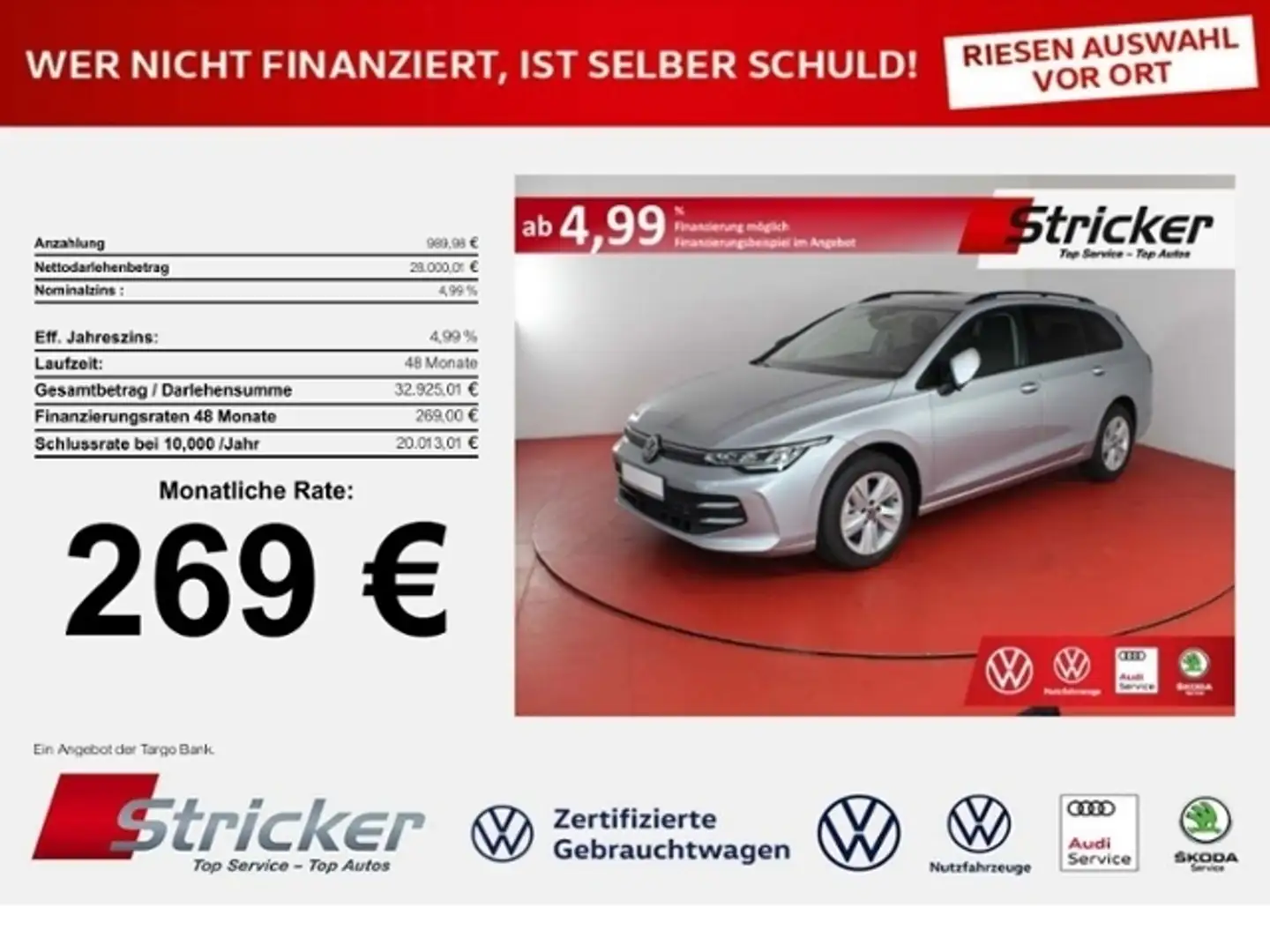 Volkswagen Golf Variant Life 1.5 TSI 269,- mtl. GJR SHZ Privacy LED CarPl Silver - 1