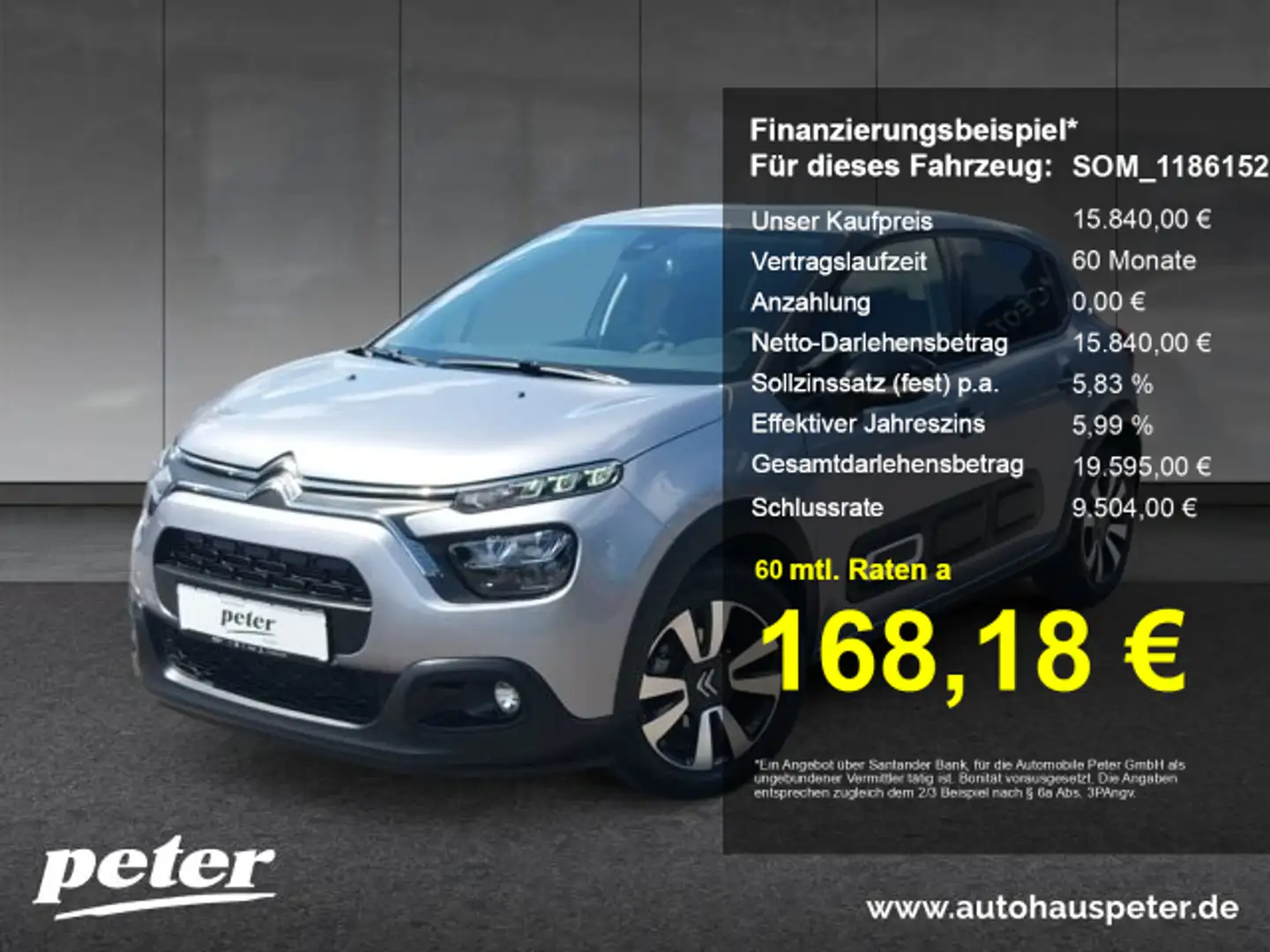 Citroen C3 C3 PT 110 Max +Kamera+Nav+Keyless+Alu+LED+ Grau - 1