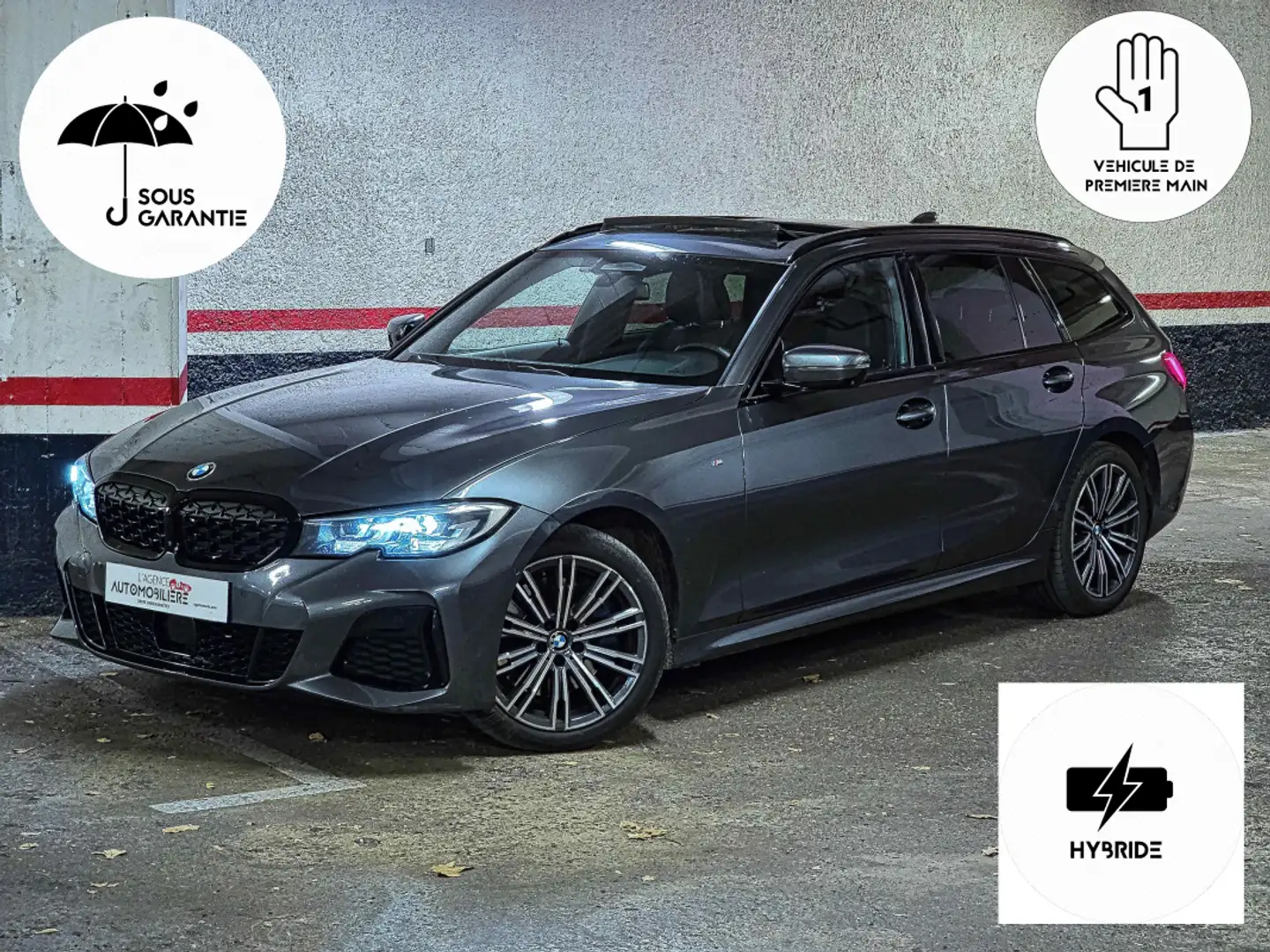 BMW 316 Touring G21 M340D xDrive Hybride 1ère Main Gris - 1