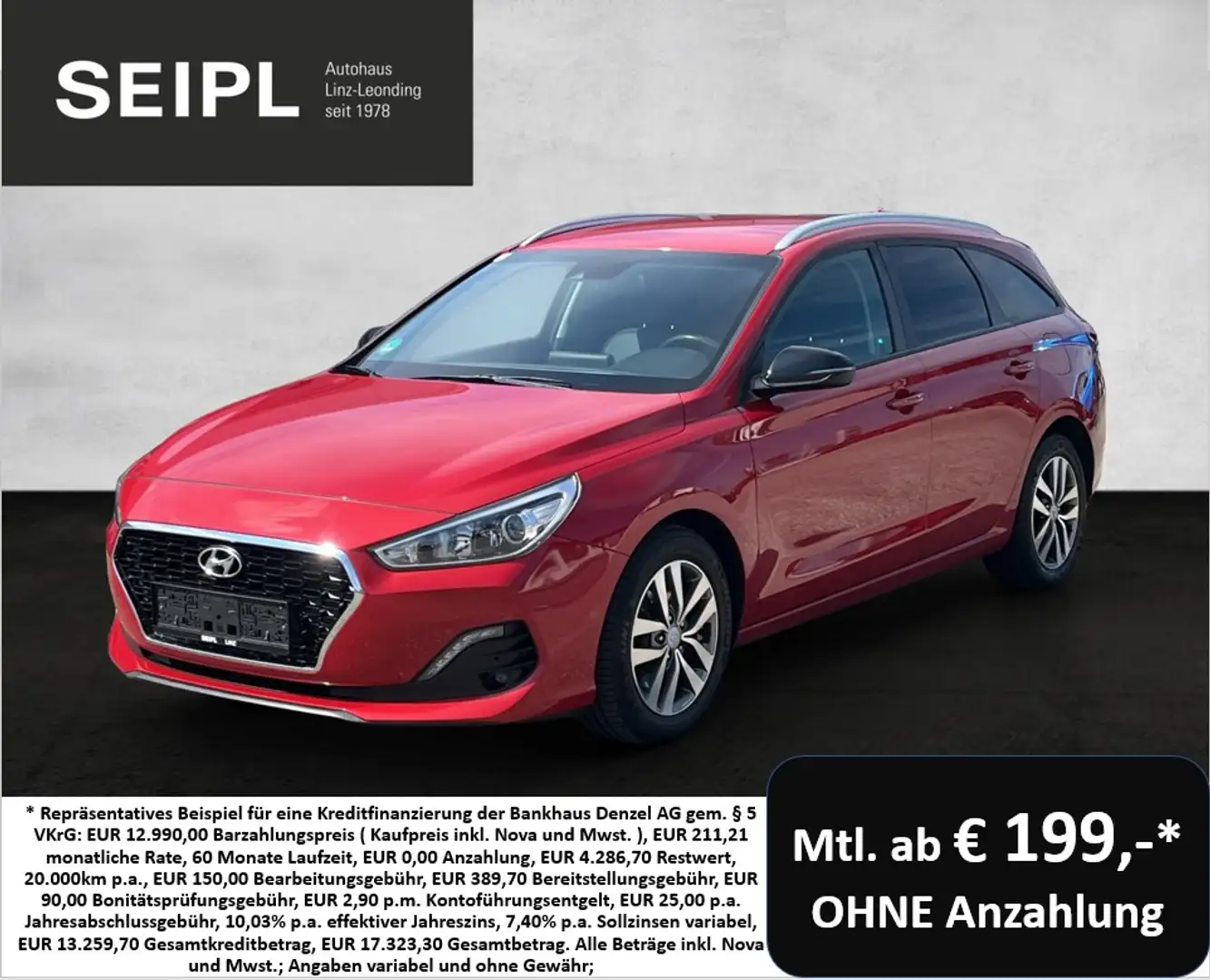 Hyundai i30 CW 1,0 T-GDI Level 3 Plus*Navi*Rückfahrk*Sitz-L... Rouge - 1