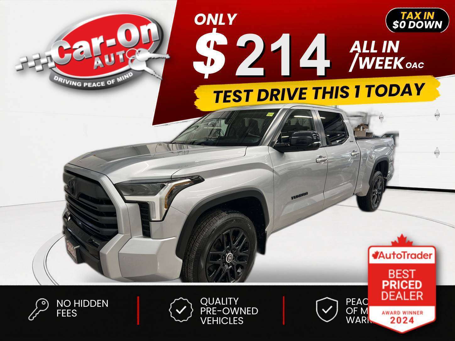 Silver 2024 Toyota Tundra Pickup Truck Four-Wheel Drive Automatic