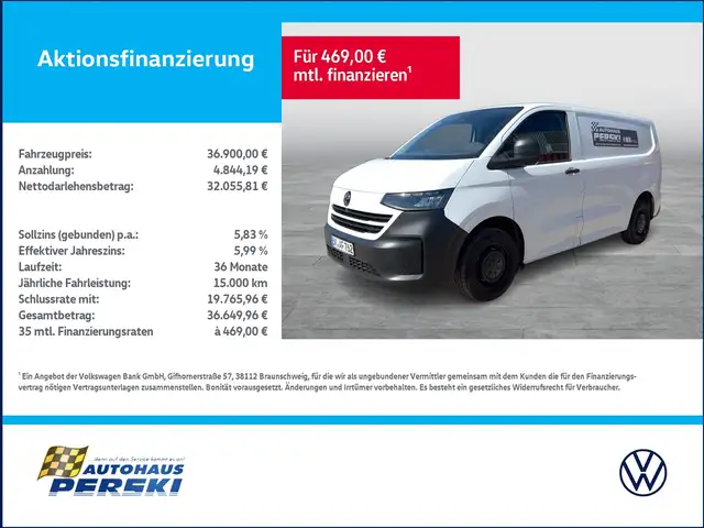Volkswagen T7 Transporter Kasten 2.0 TDI KR KLIMA, ZV, RÜCKFAHRKAMERA