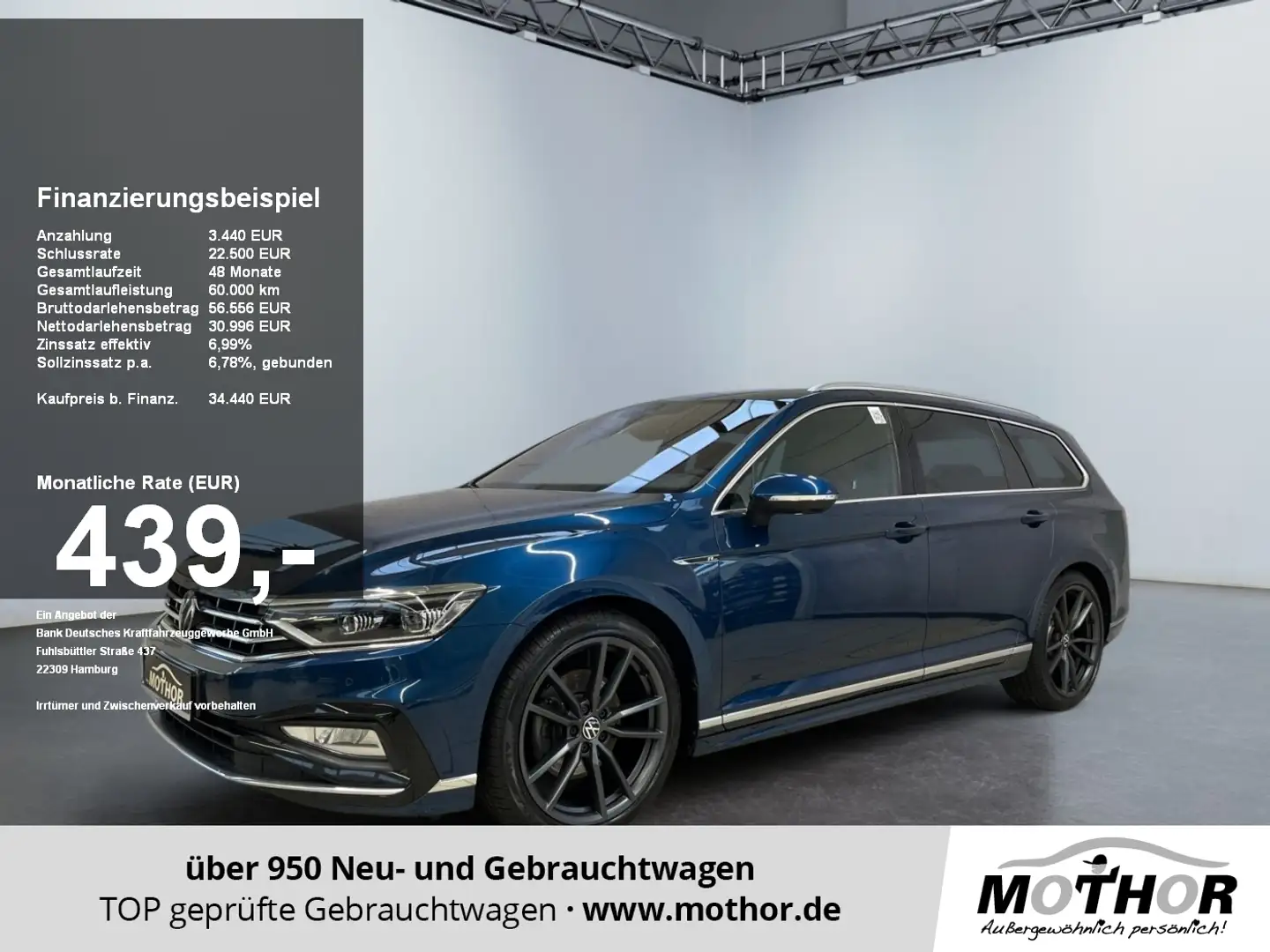 Volkswagen Passat Variant R-Line 2.0 TDI 4Motion DSG Matrix Blau - 1