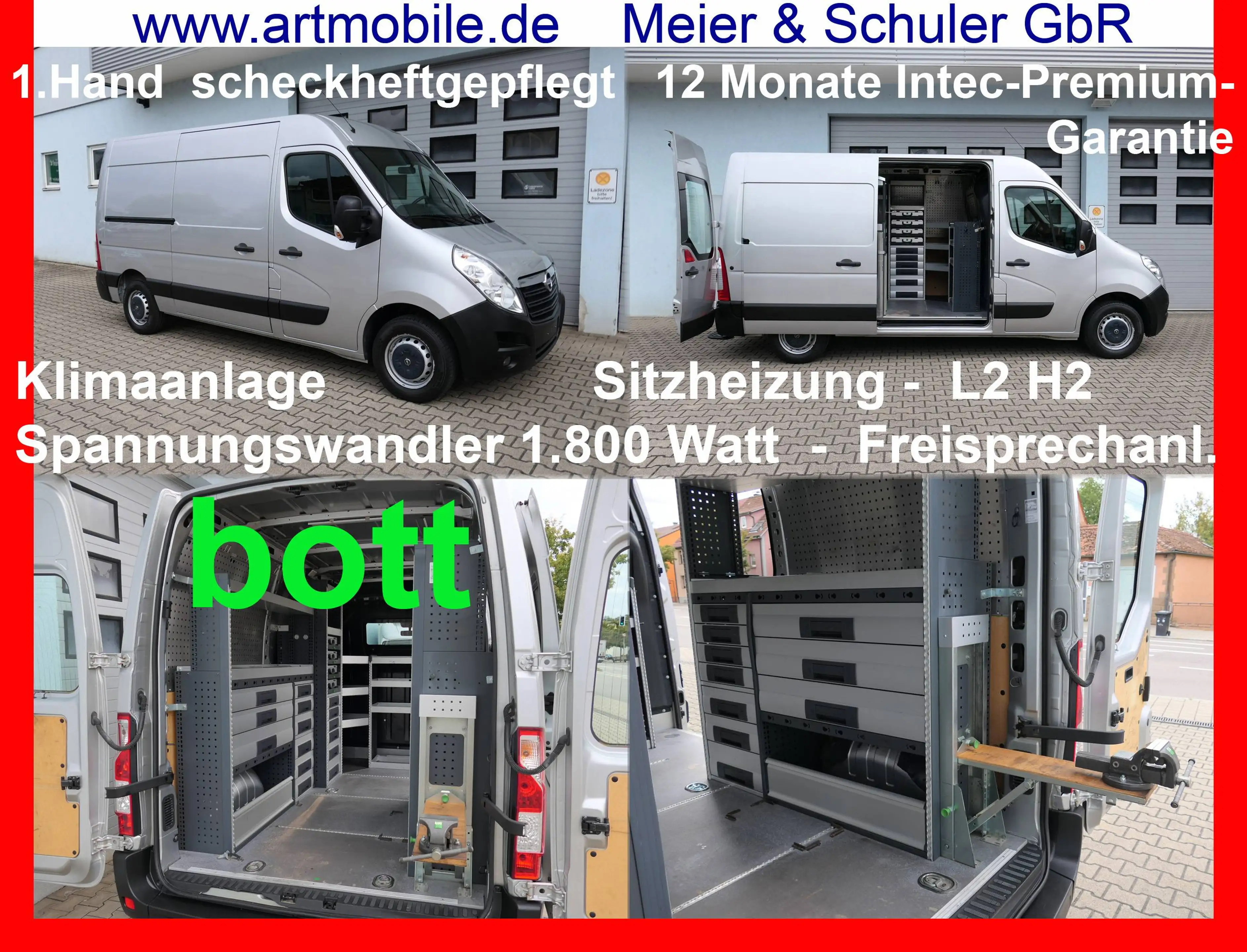 Opel Movano Bott L2H2 3,5t 230Volt Klima Sitzheizung Garantie*