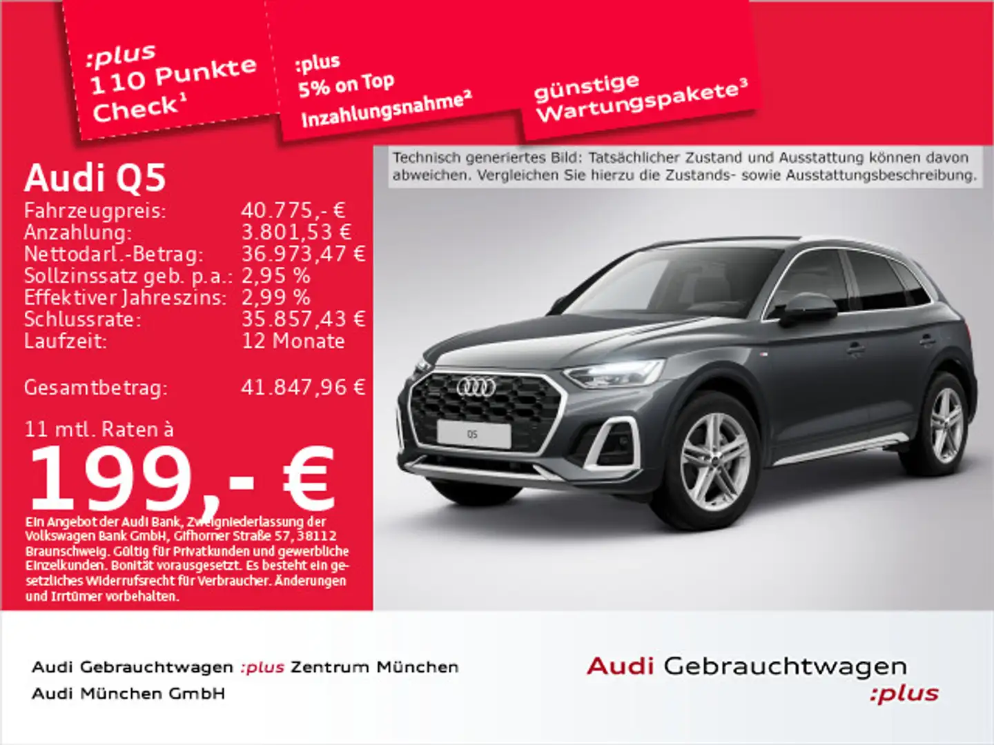 Audi Q5 40 TDI qu. S tronic 2x S line AHK/Navi+/Kamer Grau - 1